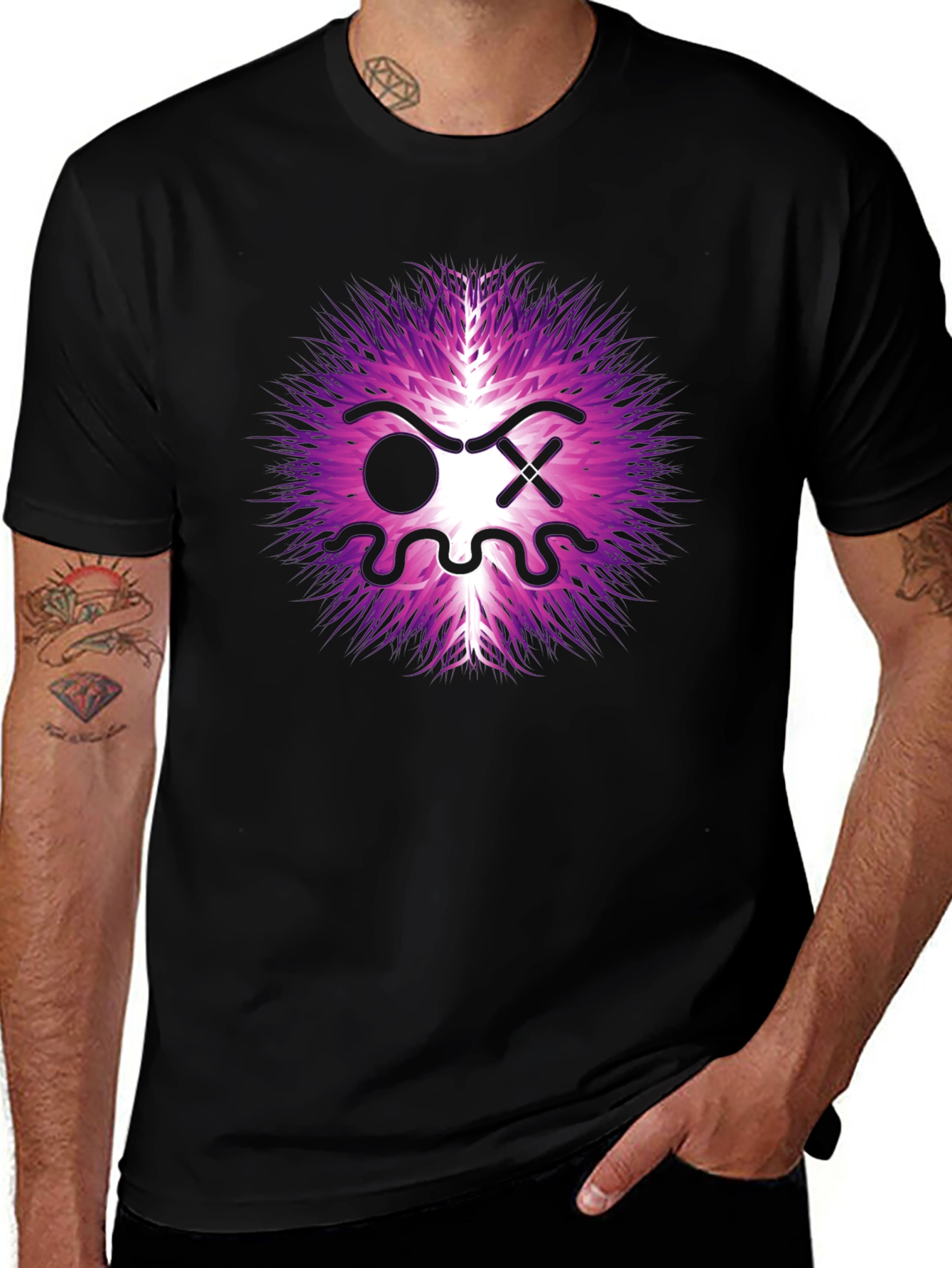Variant 29 of Abstract Graphic Tee - Purple Energy Face