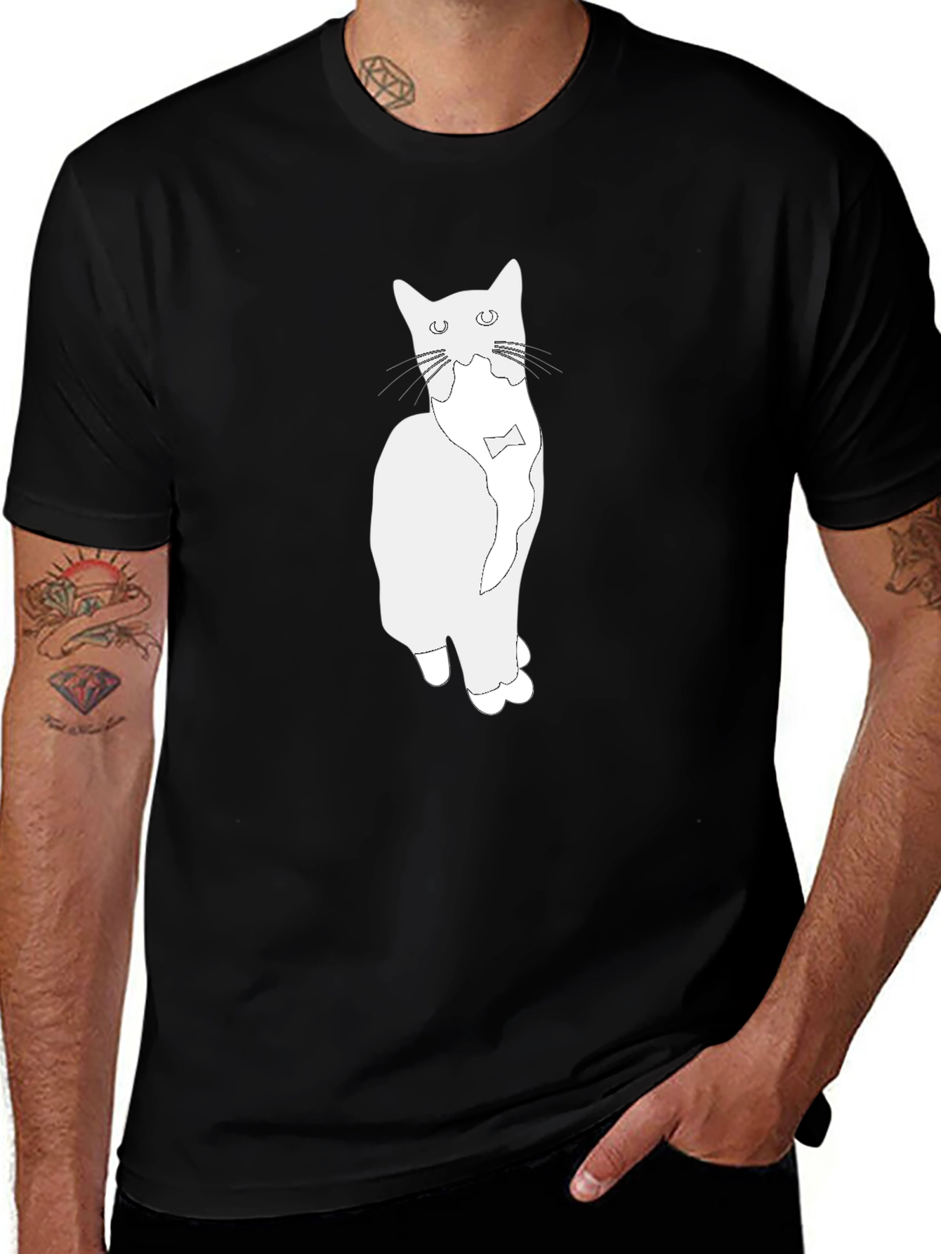 Variant 30 of Cat with Bow Tie Graphic T-Shirt