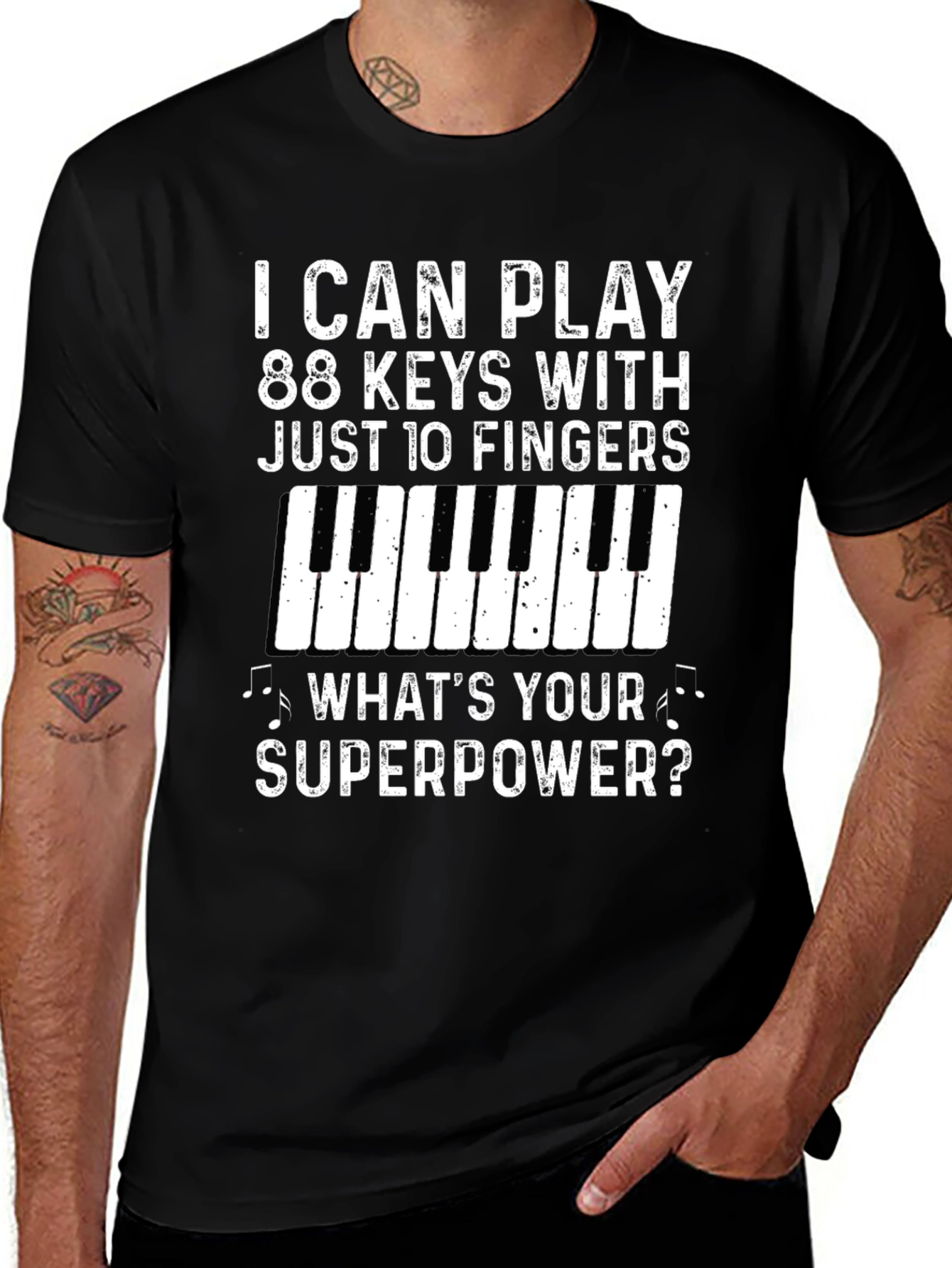 Variant 28 of Piano Keys Superpower T-Shirt - Musician Gift