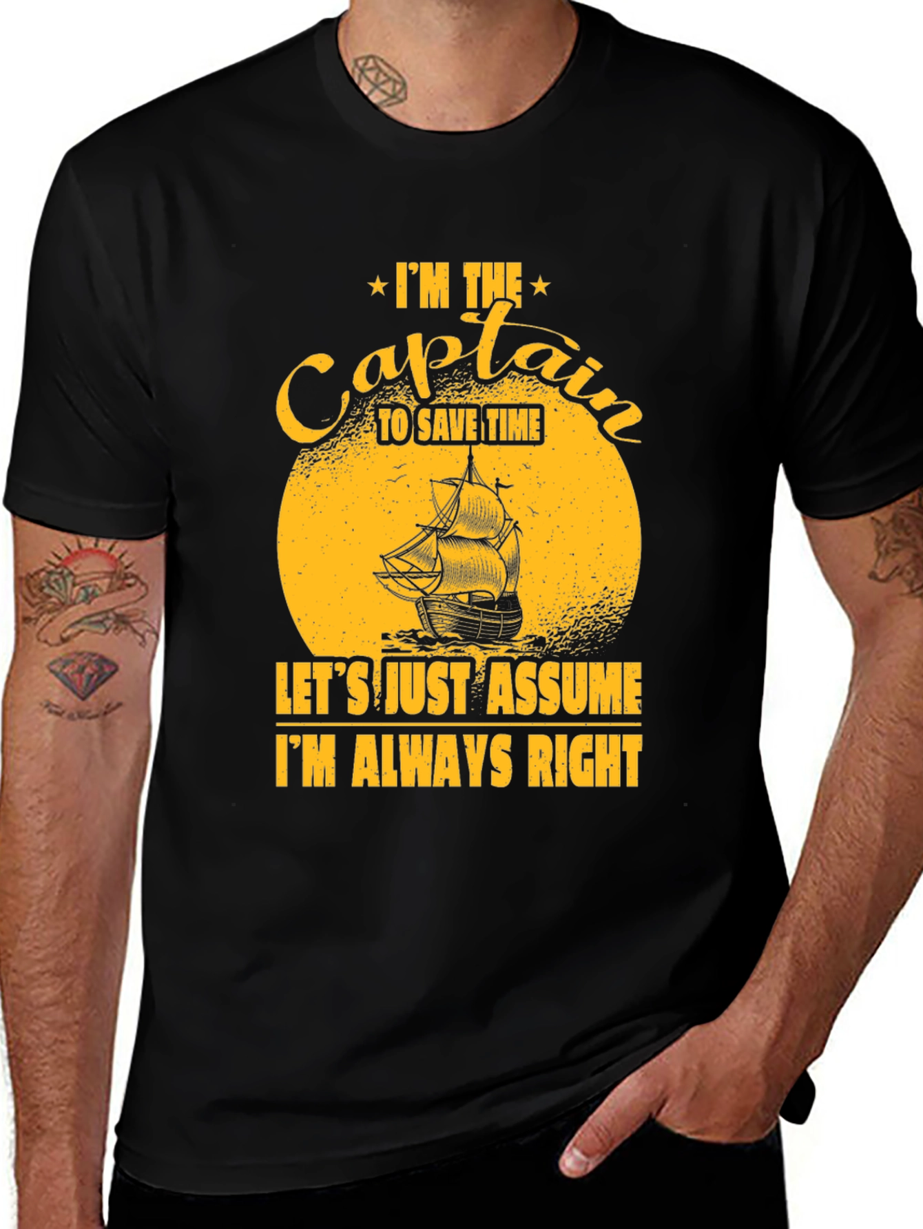 Variant 14 of Captain Always Right Graphic T-Shirt