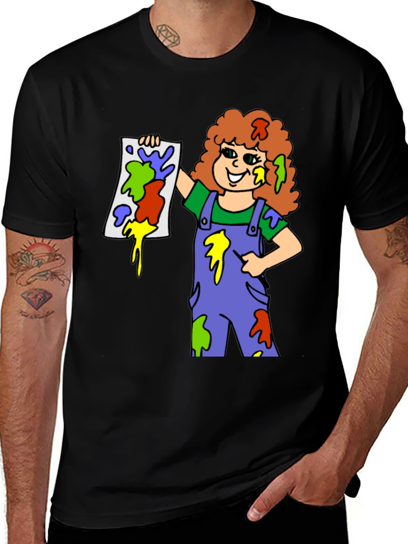 Variant 13 of Colorful Painter Girl T-Shirt