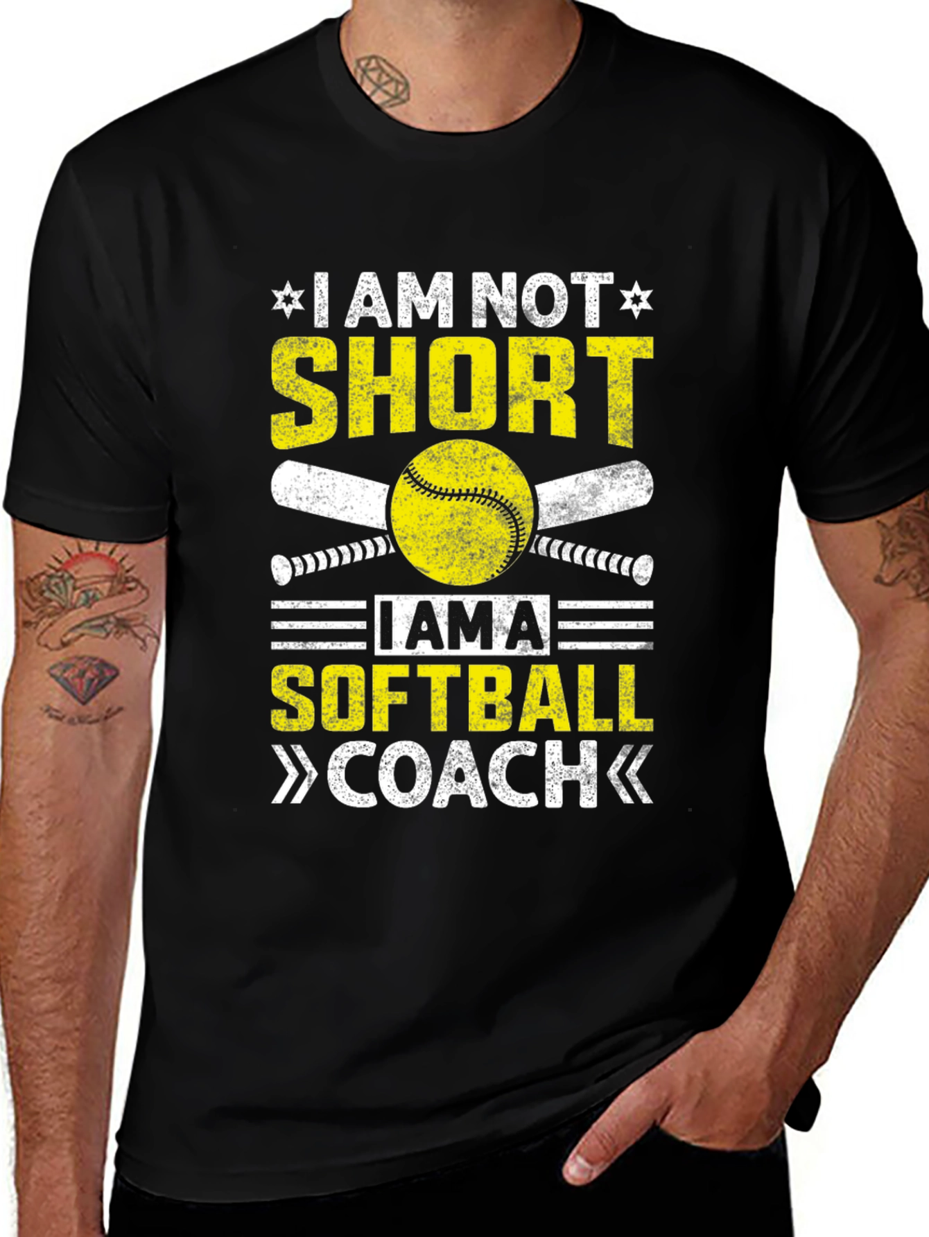 Variant 26 of Softball Coach T-Shirt - I Am Not Short