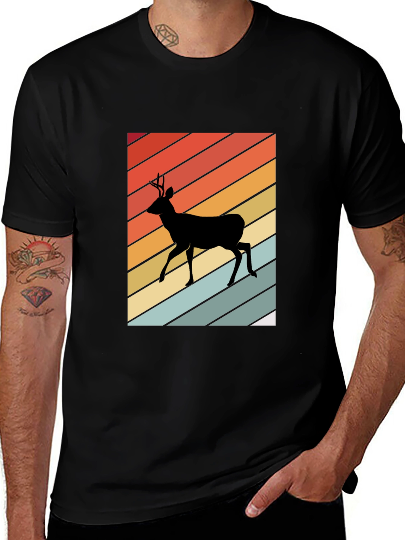 Variant 11 of Retro Deer Silhouette T-Shirt