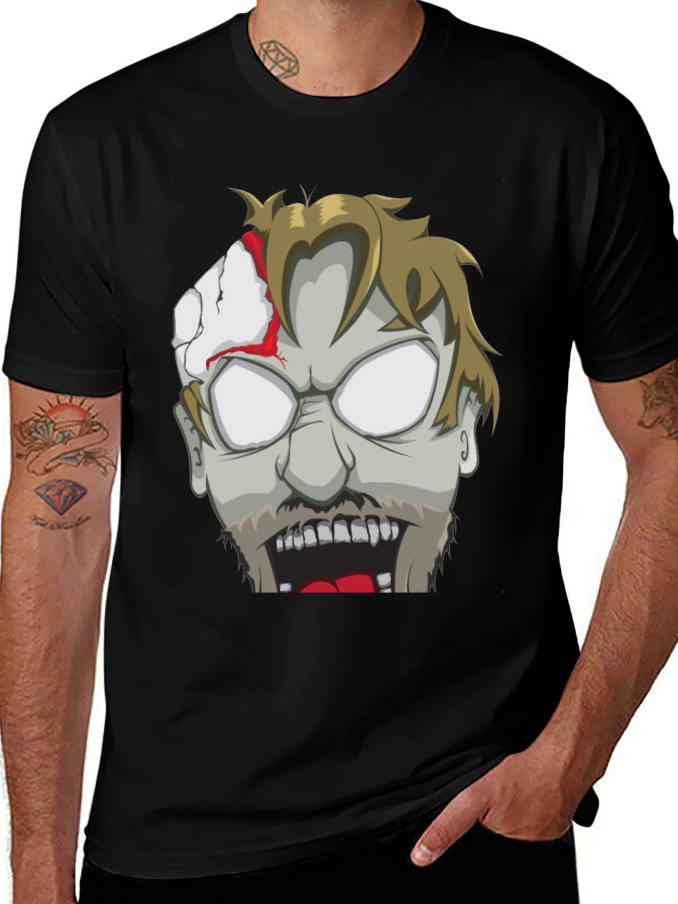 Variant 18 of Zombie Face Graphic T-Shirt