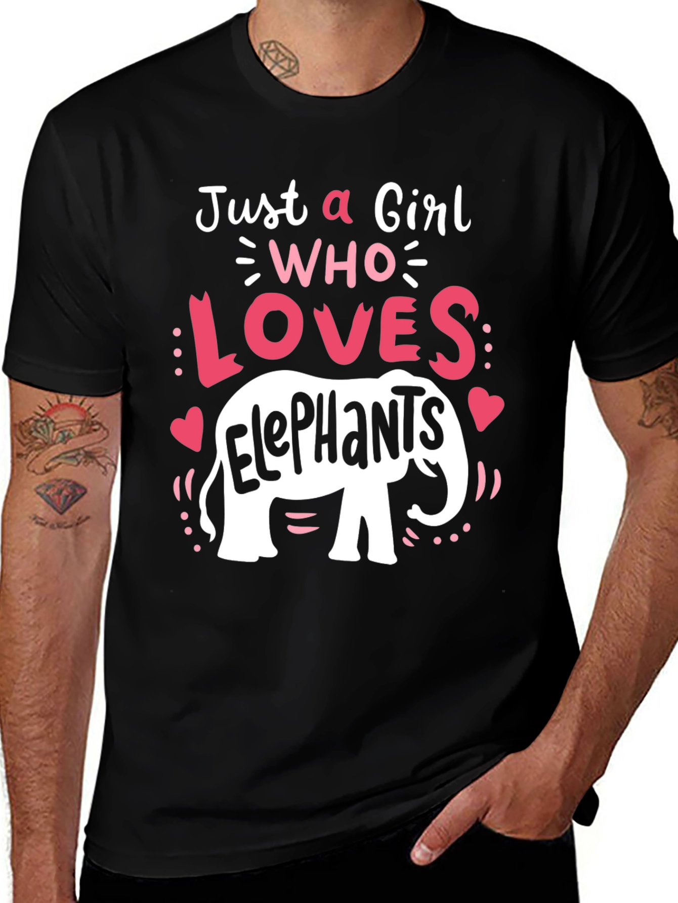 Variant 17 of Girl Who Loves Elephants Graphic Tee