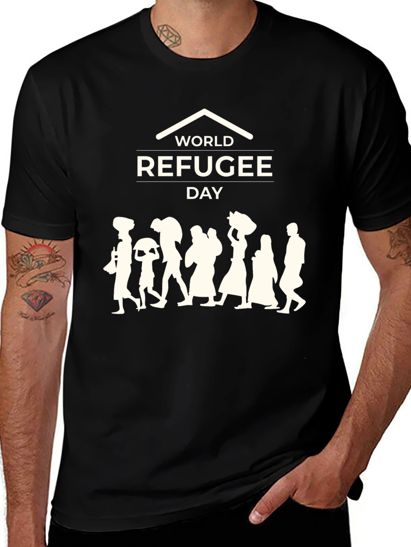 World Refugee Day Black T-Shirt