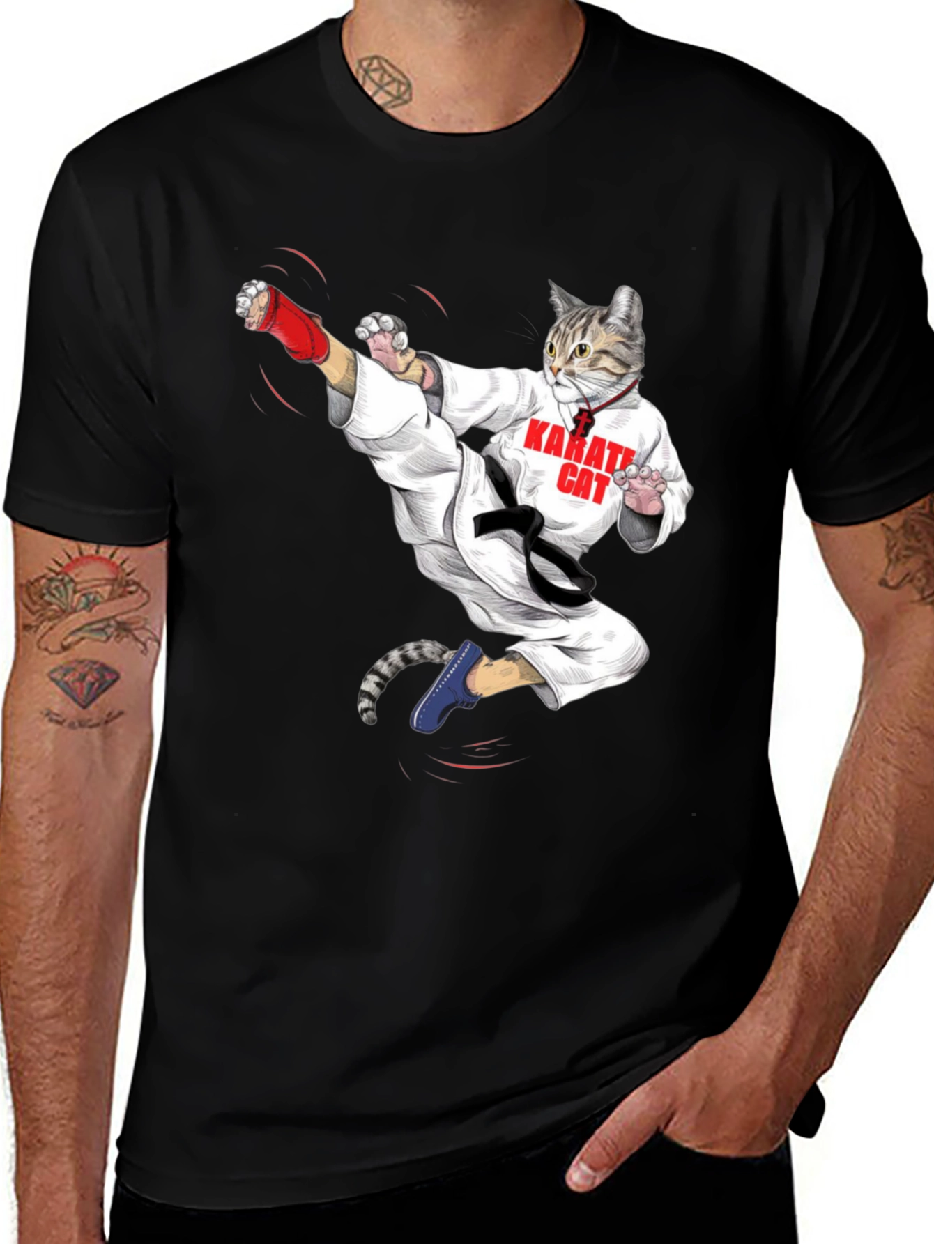 Variant 18 of Karate Cat T-Shirt - Funny Feline Martial Arts Tee