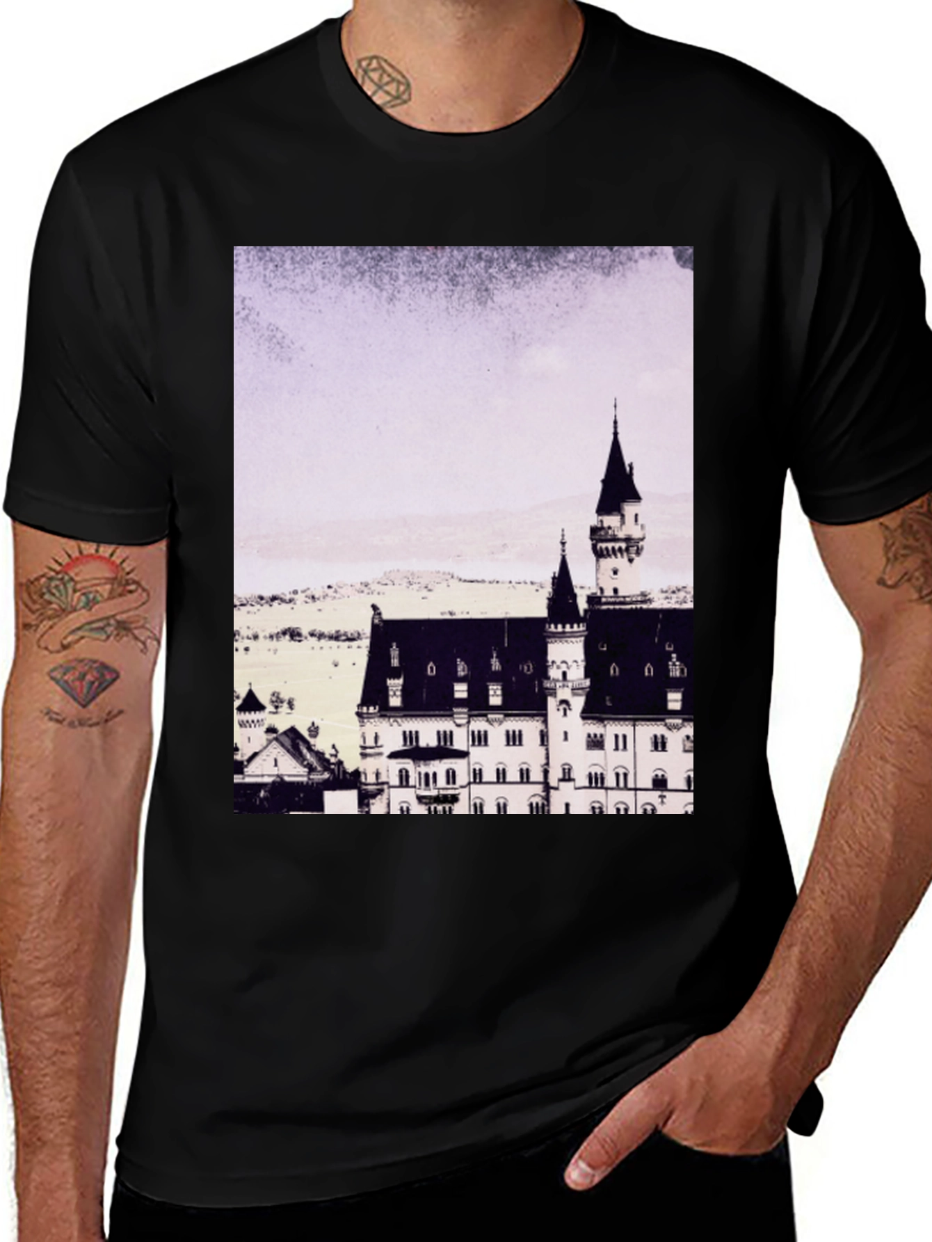Variant 9 of Castle Graphic Tee - Mens Black T-Shirt