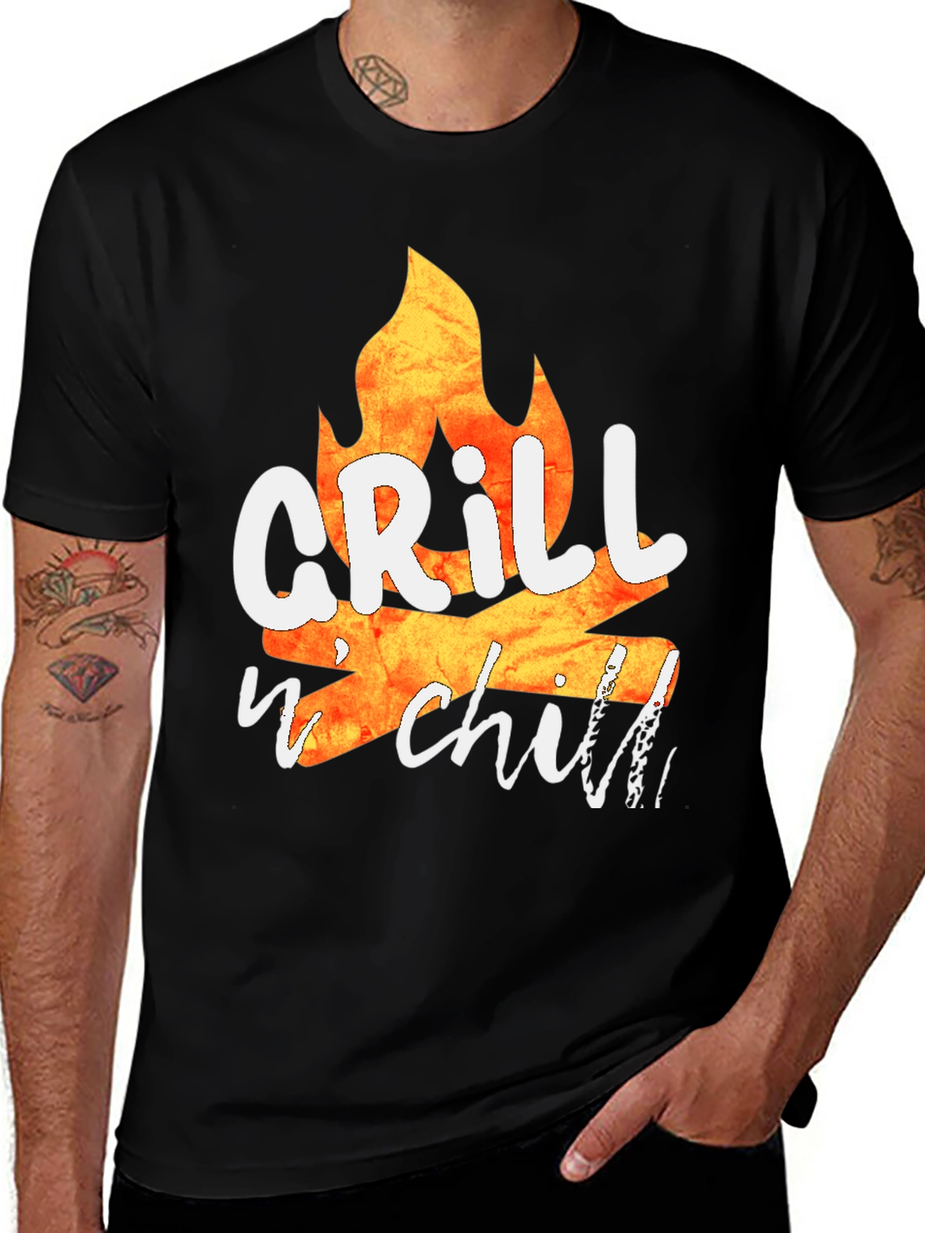 Variant 11 of Grill 'n' Chill Graphic Tee - BBQ Party Shirt