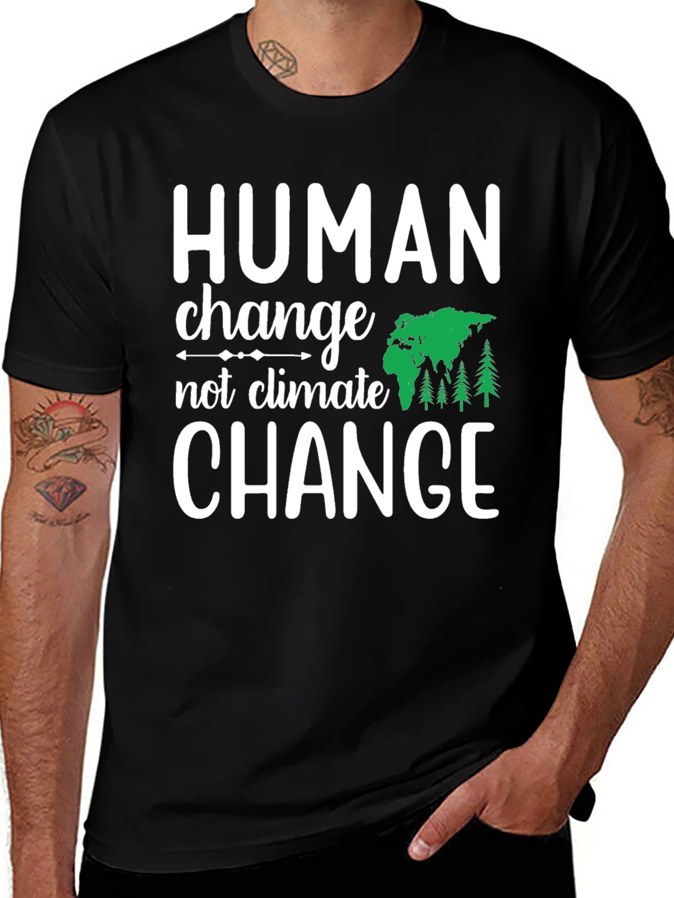 Variant 26 of Human Change Tee: Eco-Friendly Activism
