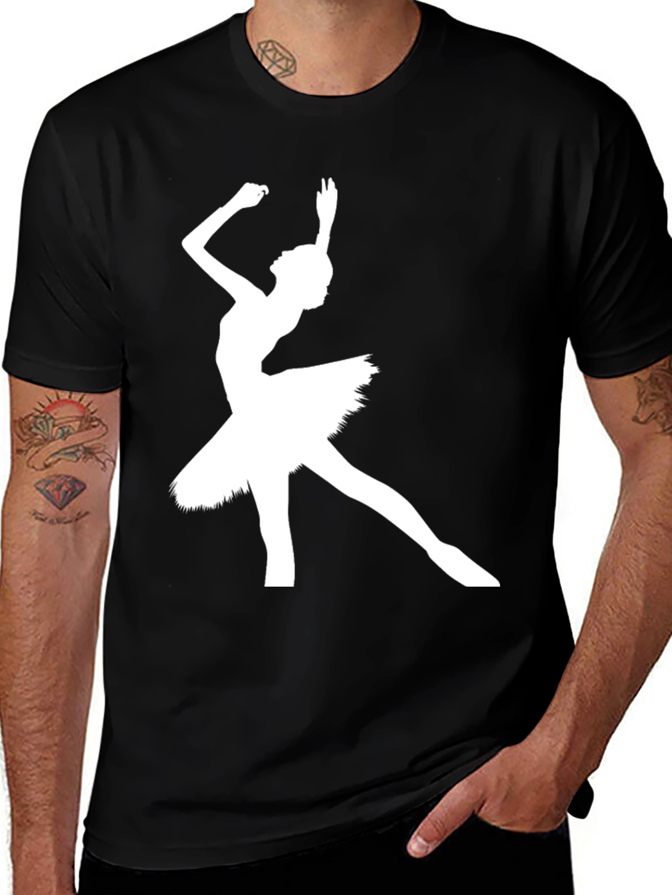 Variant 14 of Ballerina Graphic Tee - Black T-Shirt