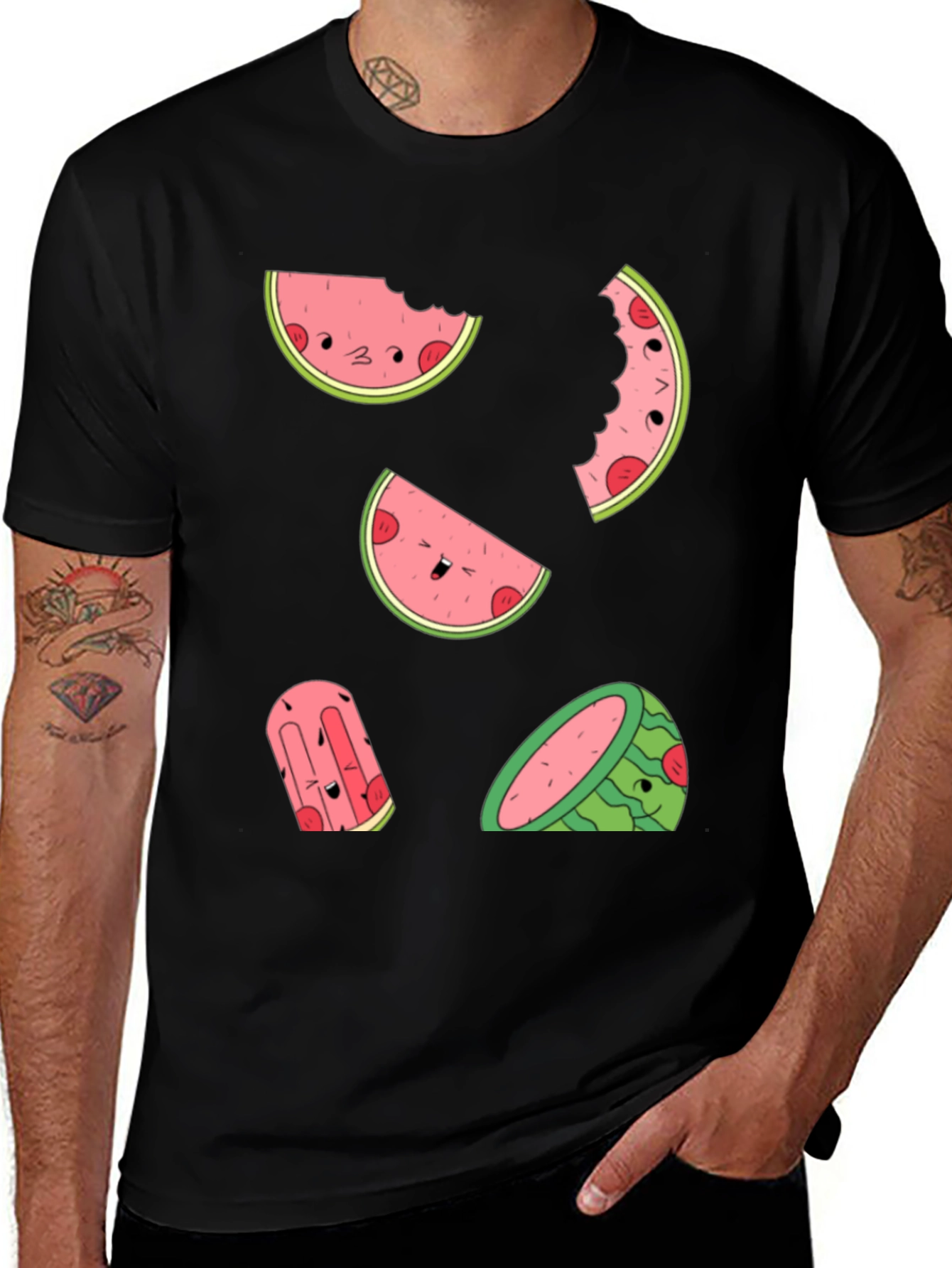 Funny Watermelon Graphic Print T-Shirt