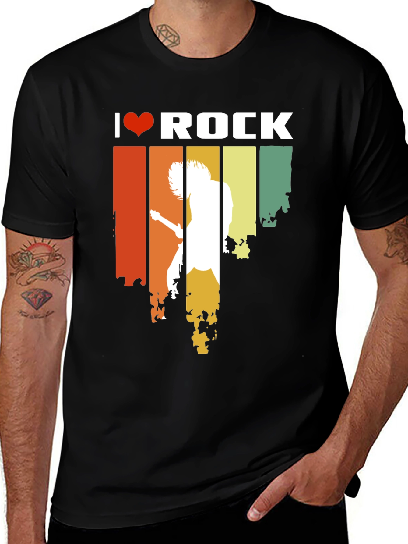 Variant 28 of I Heart Rock Graphic T-Shirt - Vintage Style
