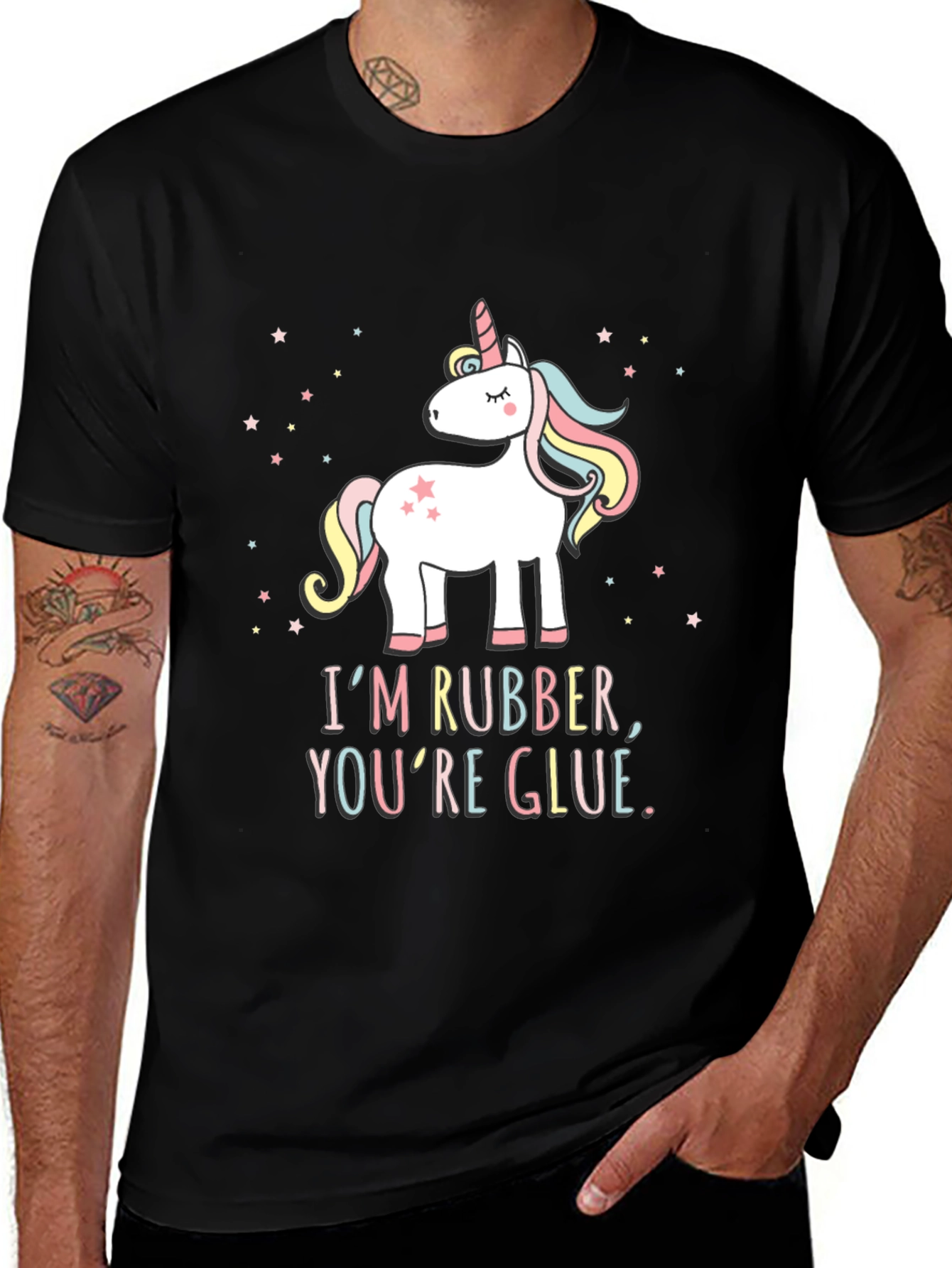 Variant 6 of Unicorn I'm Rubber You're Glue Graphic T-Shirt
