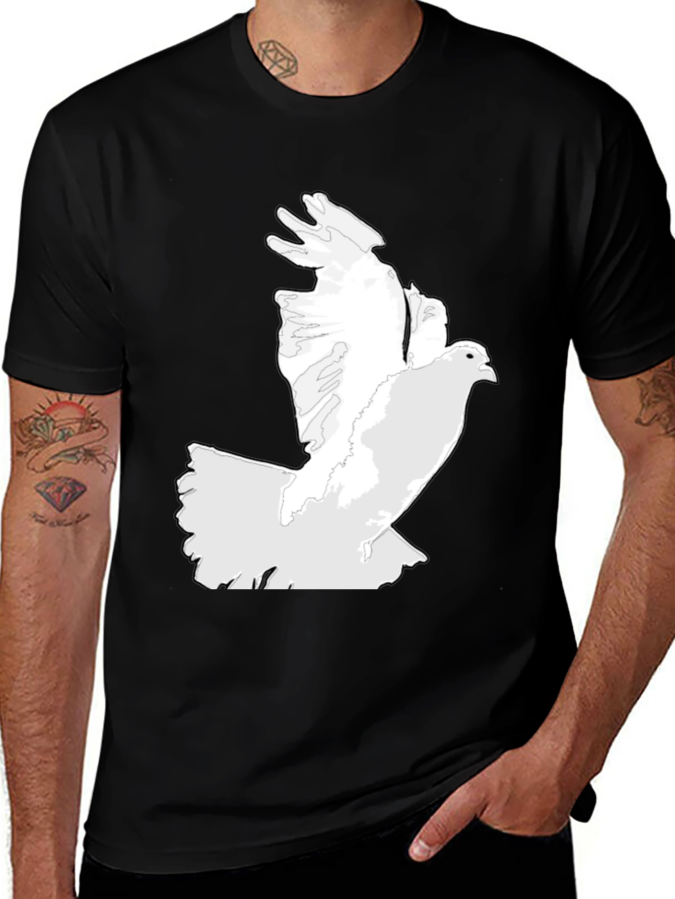 Variant 2 of Dove Graphic Print Black T-Shirt