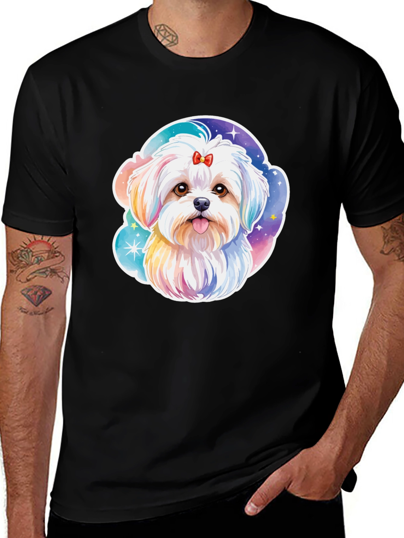 Variant 28 of Cute Dog Watercolor Art Graphic T-Shirt