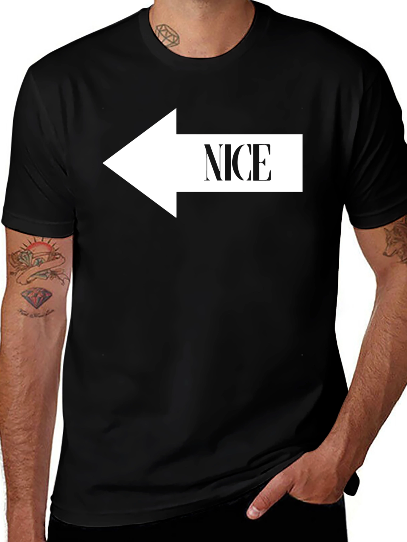 Variant 11 of Nice Arrow Tee - Funny Directional Novelty Graphic T-Shirt