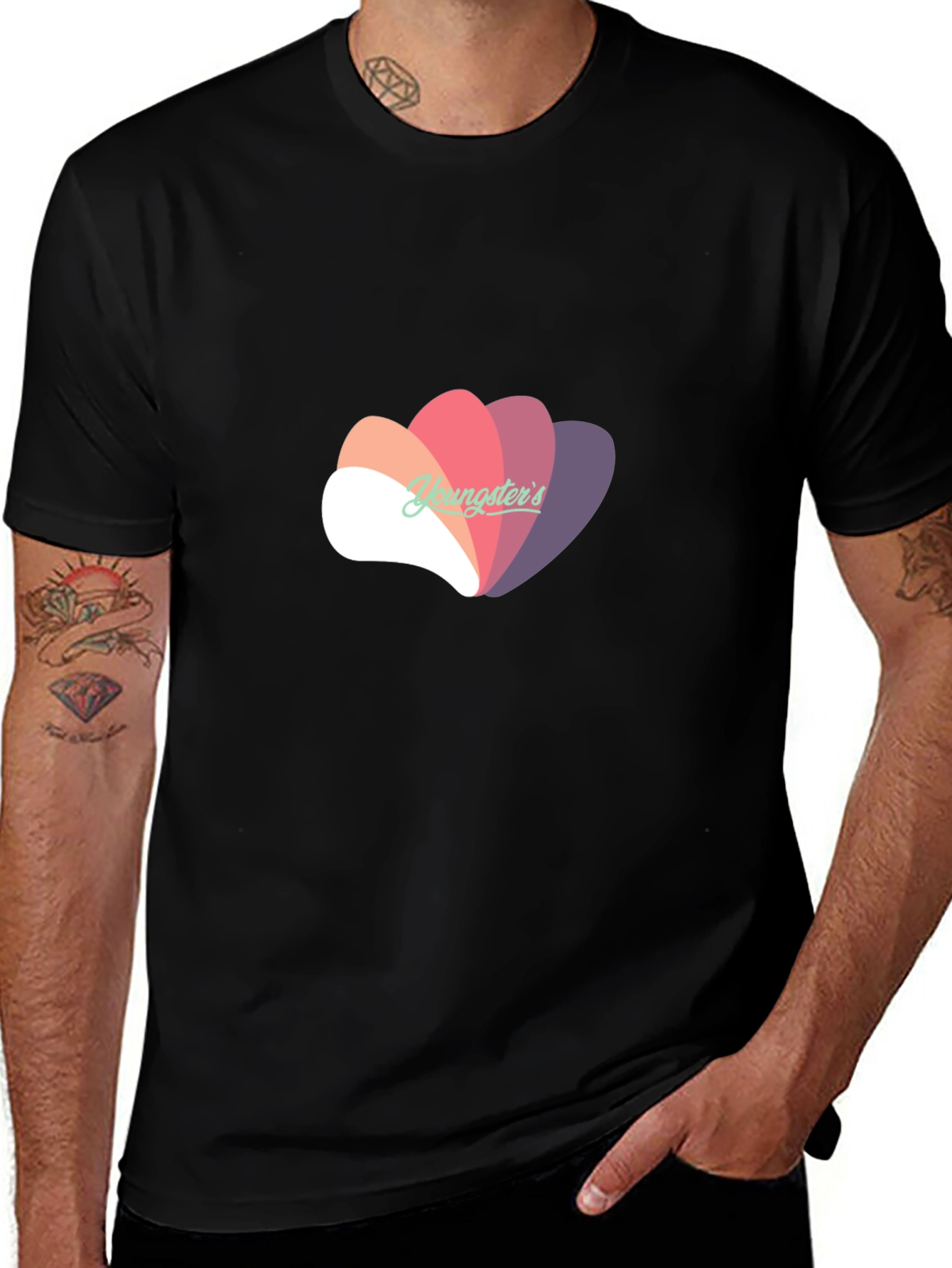 Variant 13 of Stylish Black T-Shirt with Abstract Graphic Design