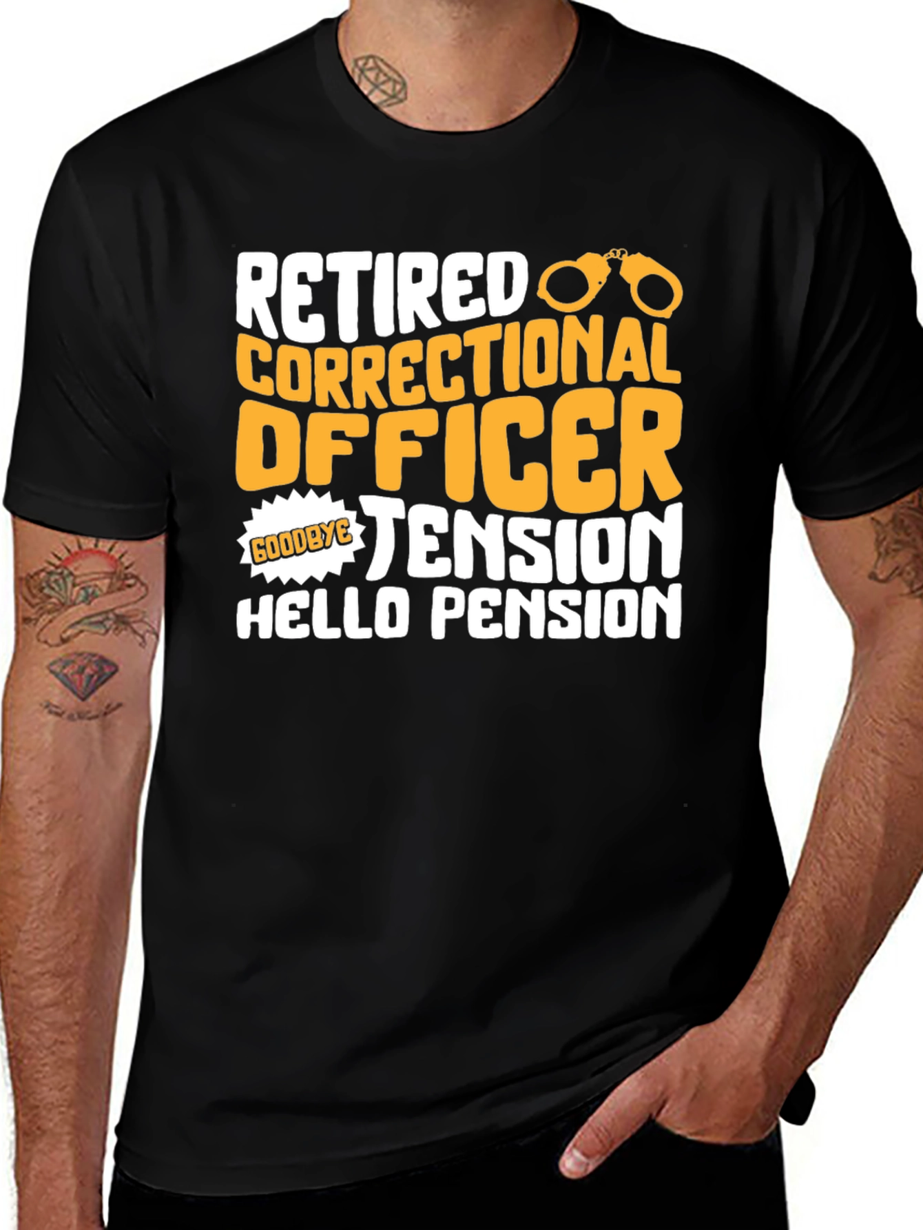 Variant 20 of Retired Correctional Officer Black T-Shirt