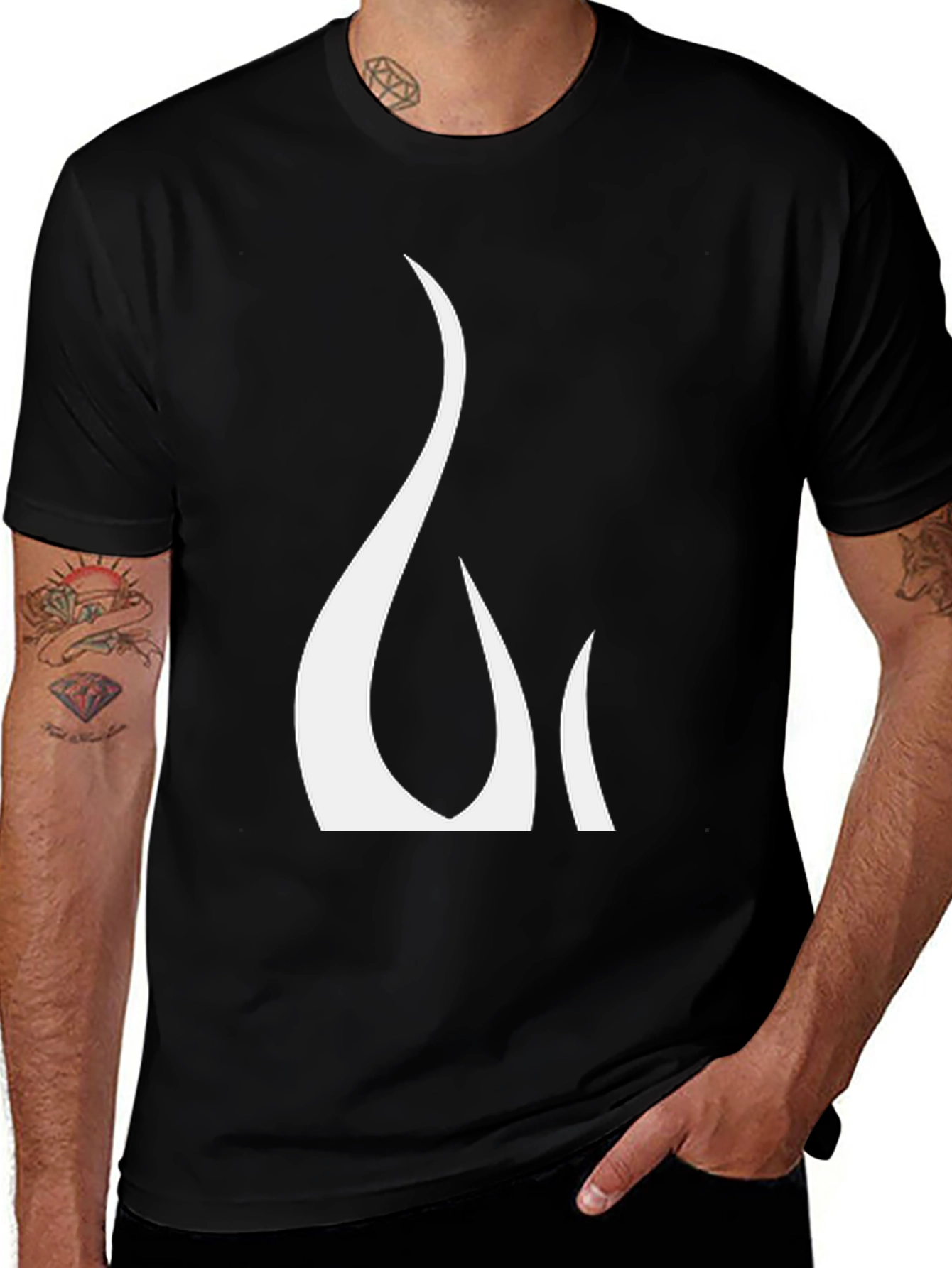Variant 16 of Abstract Flame Design Black T-Shirt