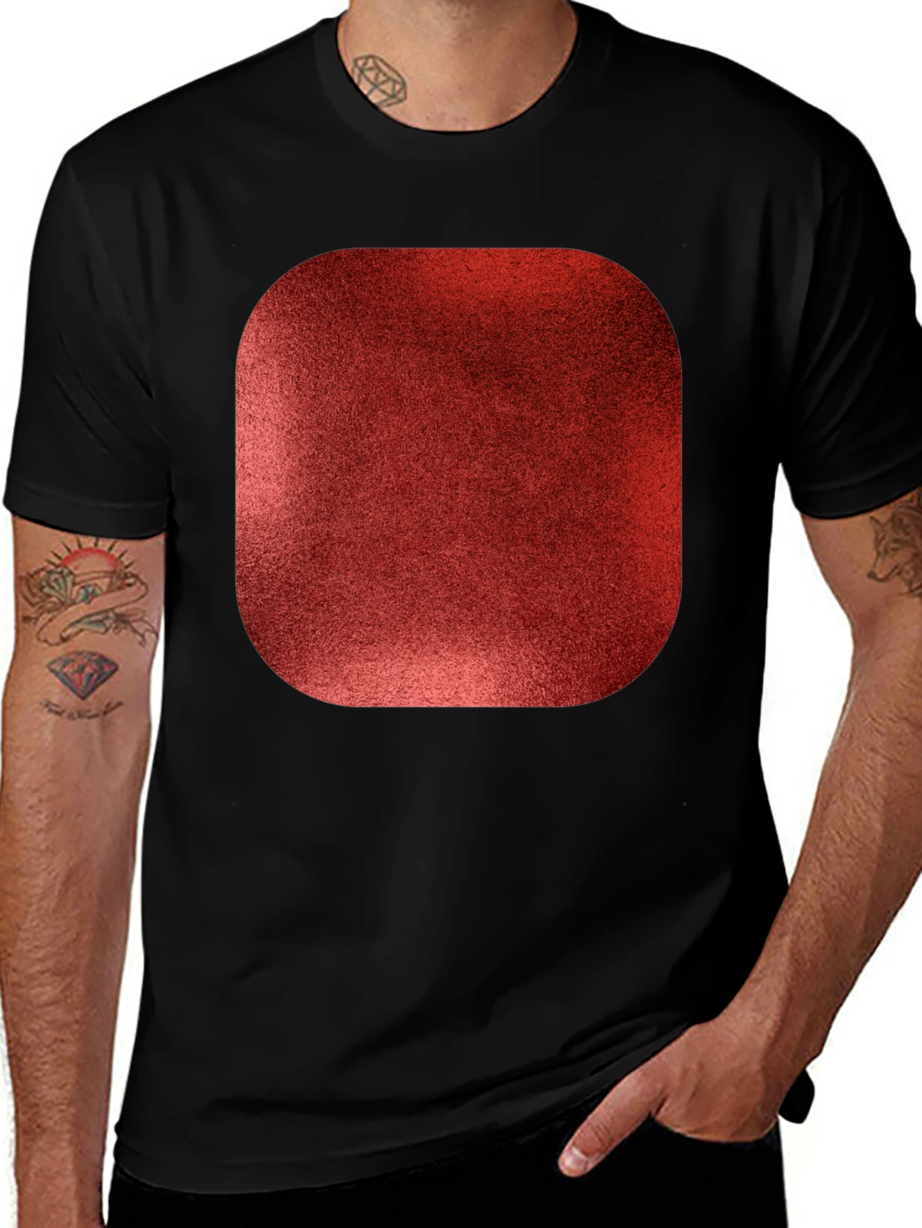 Variant 28 of Modern Graphic Tee - Black with Bold Red Design