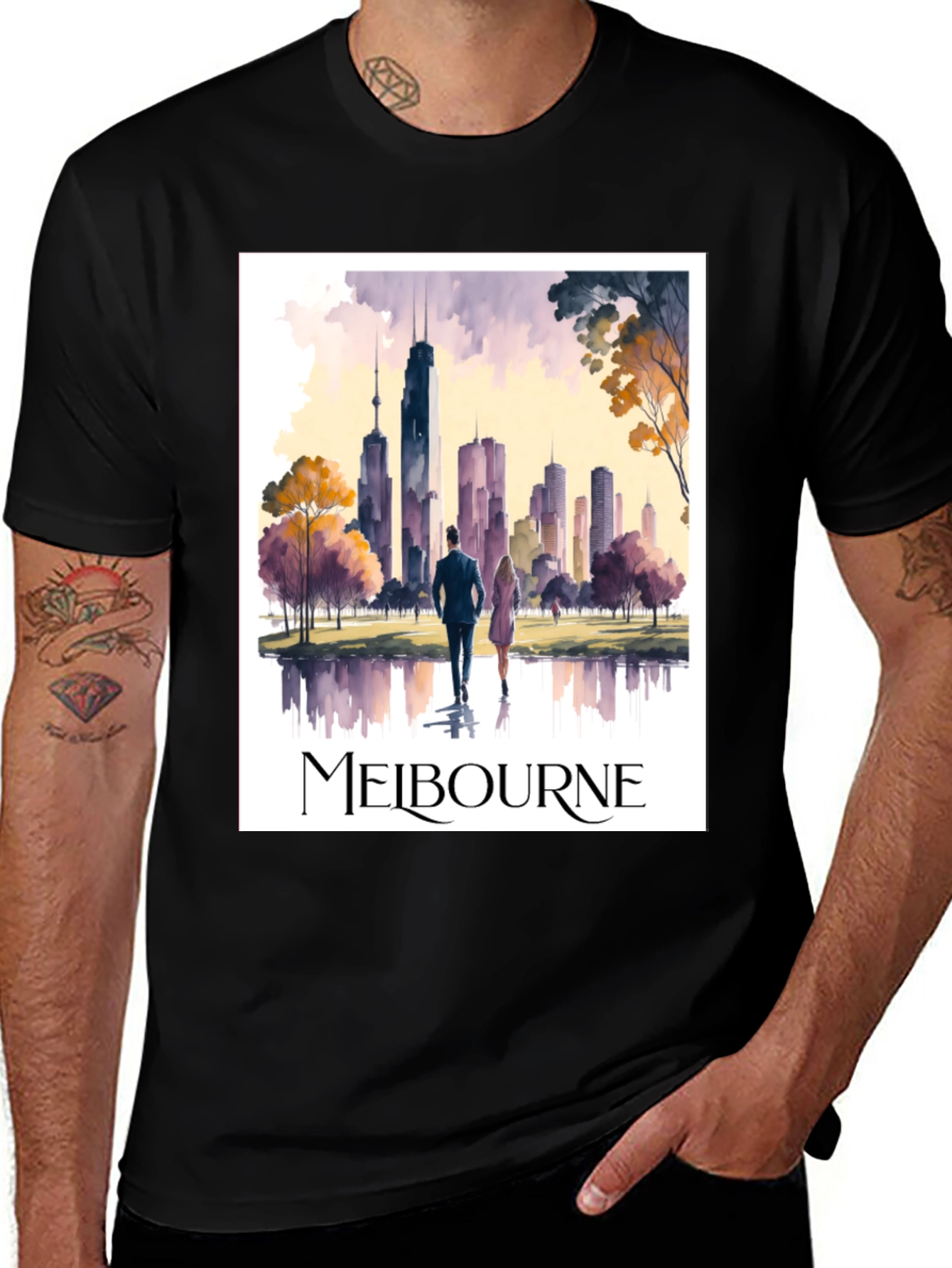 Variant 7 of Melbourne Cityscape Graphic Tee