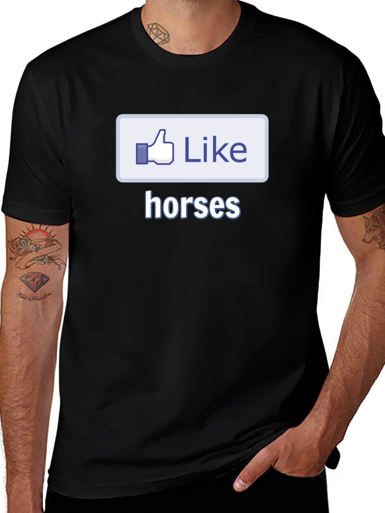 Variant 6 of Like Horses Black T-Shirt