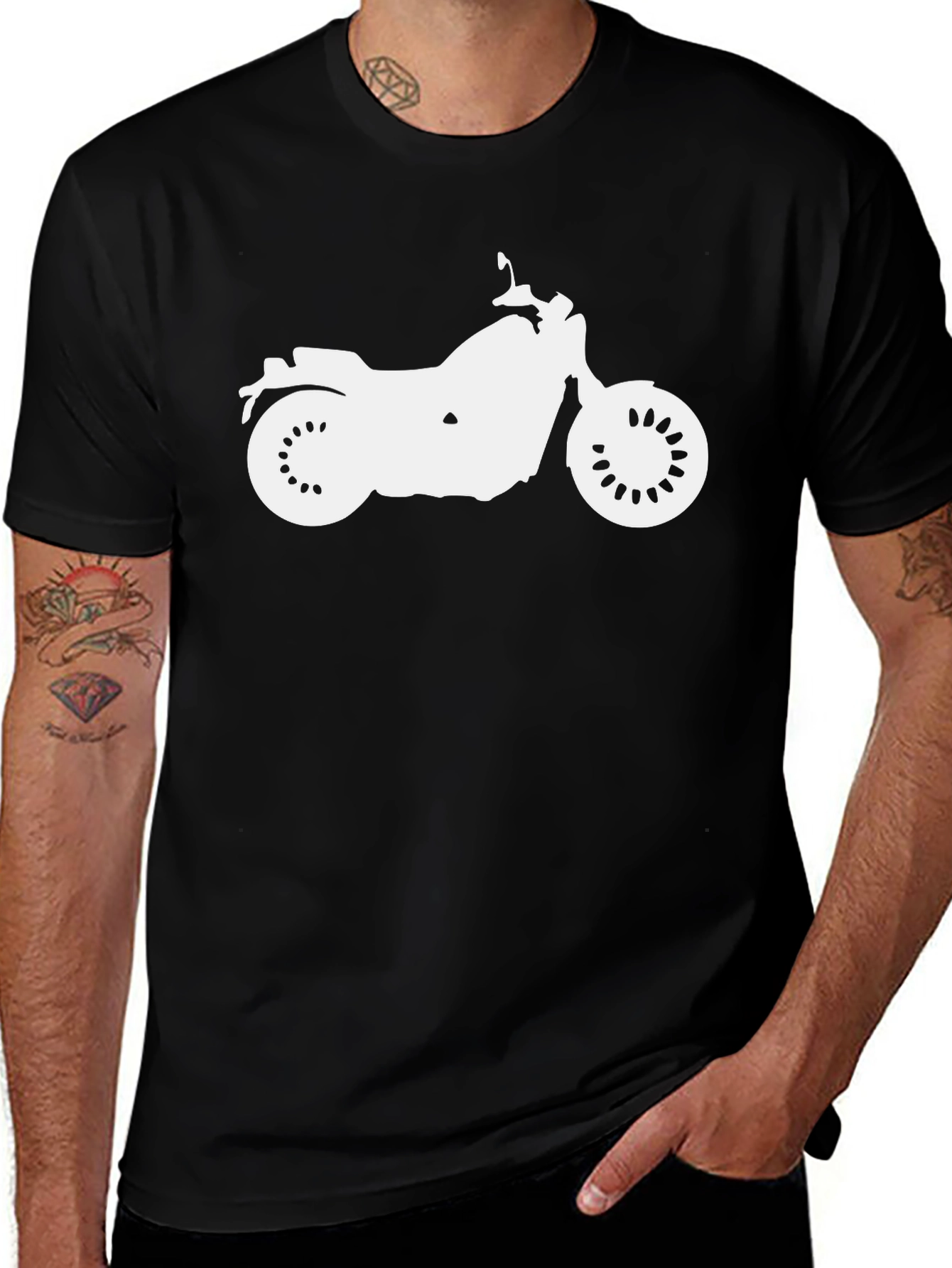 Variant 8 of Motorcycle Graphic T-Shirt - Black