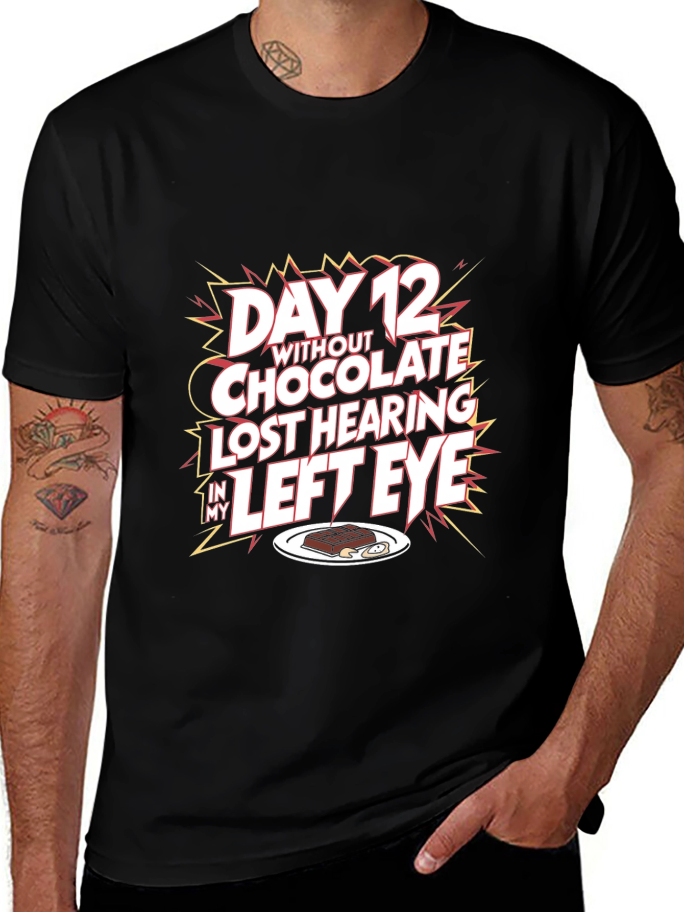 Variant 9 of Humorous Graphic T-Shirt - Chocolate Lover's Loss