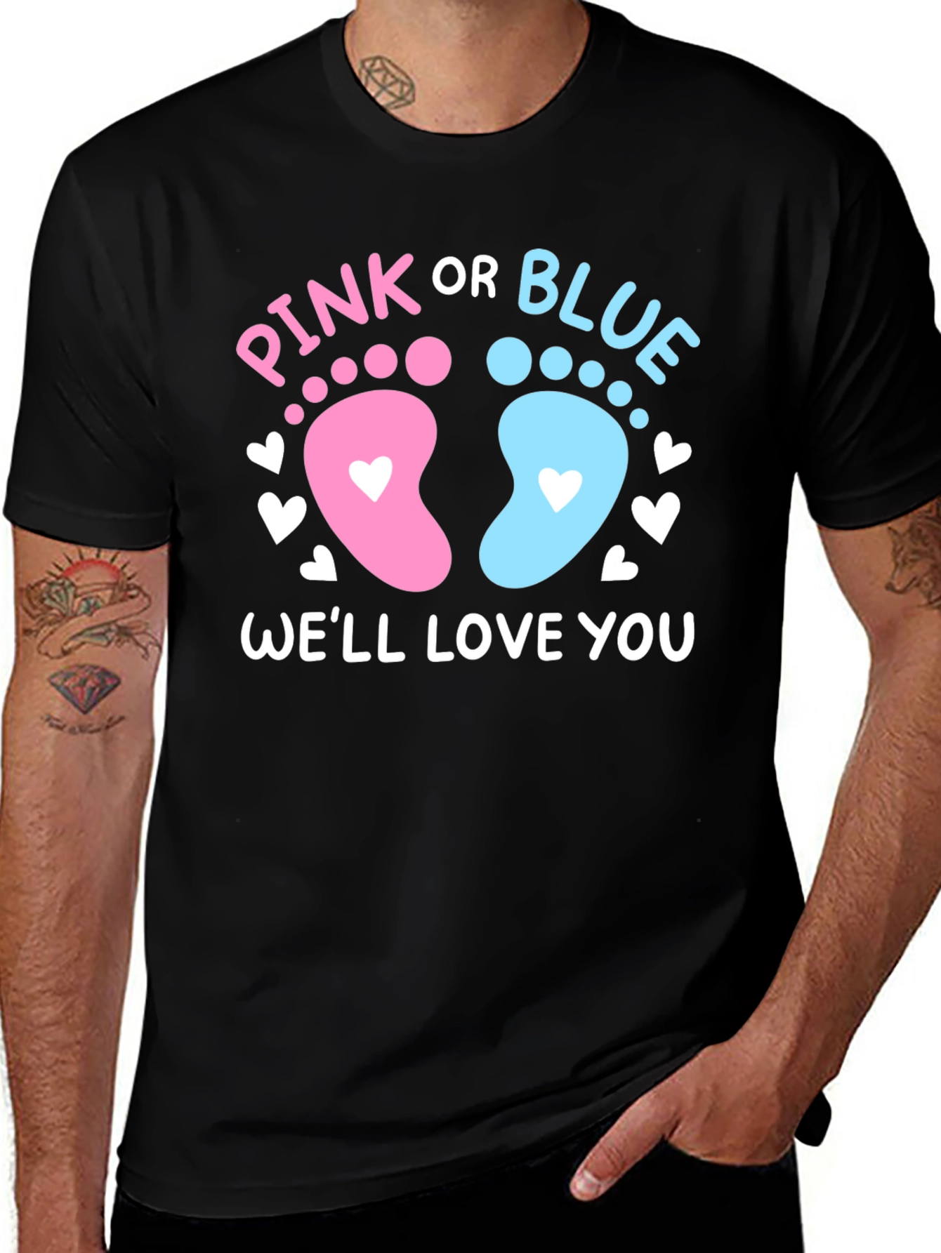Variant 22 of Pink or Blue We'll Love You Baby Shower T-Shirt