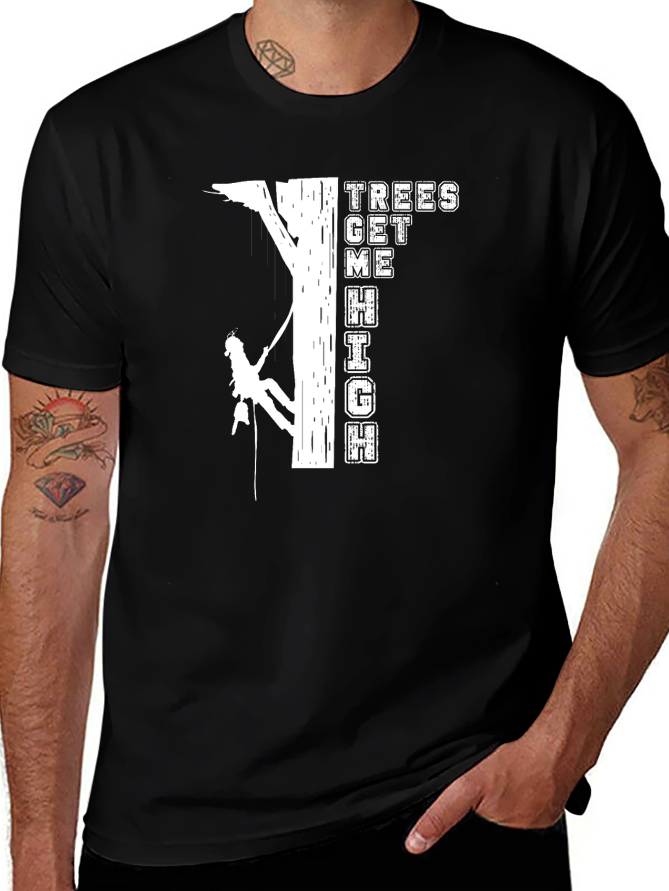 Variant 2 of Trees Get Me High T-Shirt Climbing Design
