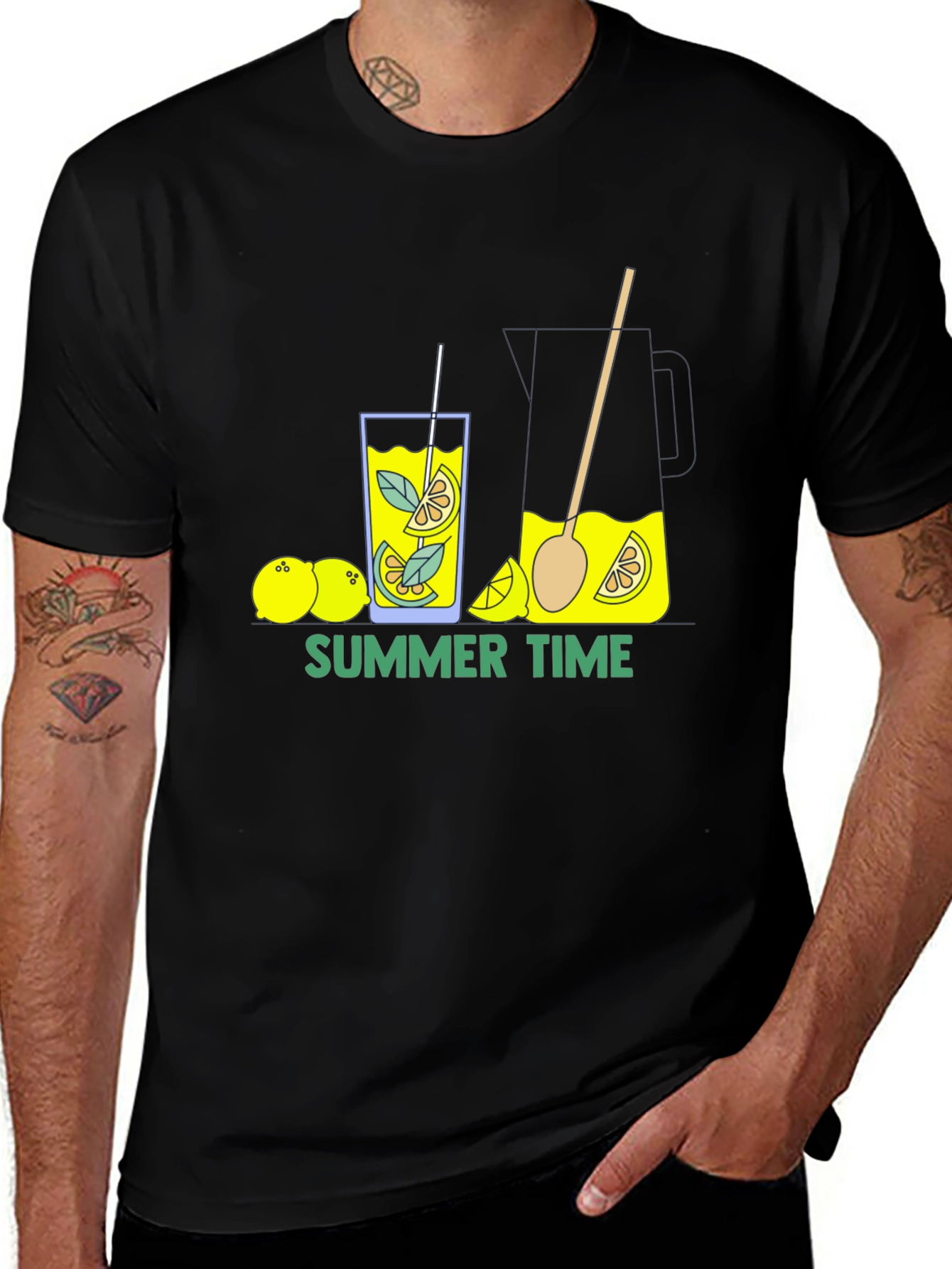 Summer Time Lemonade Black T-Shirt