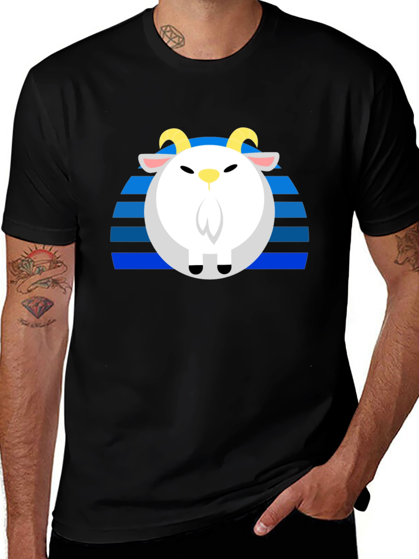 Variant 5 of Goat Retro T-Shirt - Unique Graphic Tee
