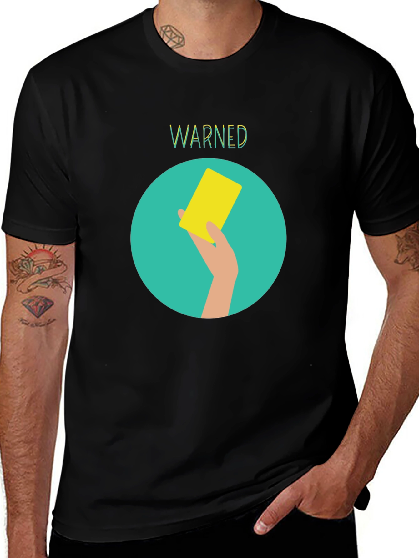 Variant 17 of Warned Yellow Card Graphic Tee
