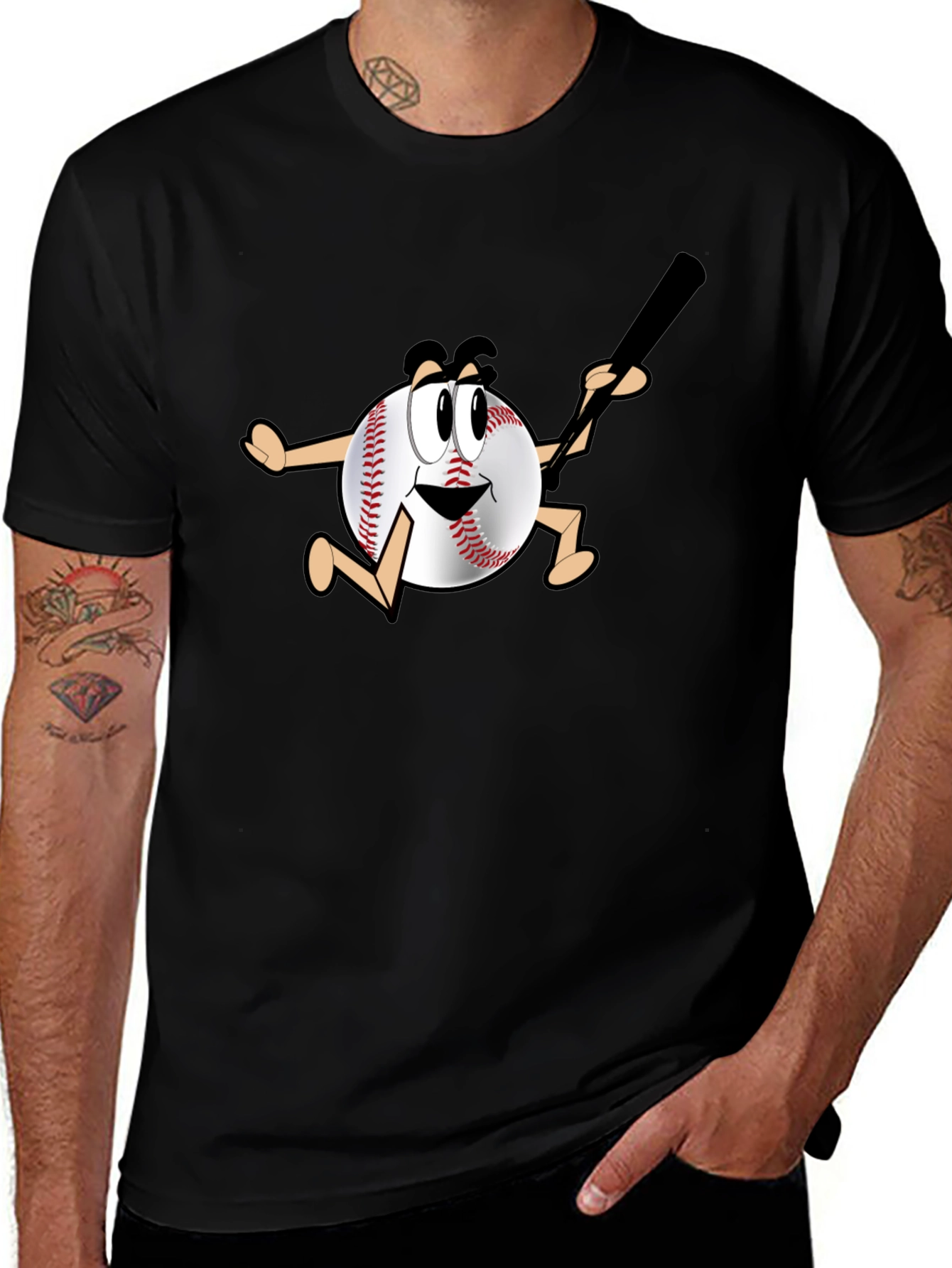 Variant 19 of Baseball Cartoon T-Shirt