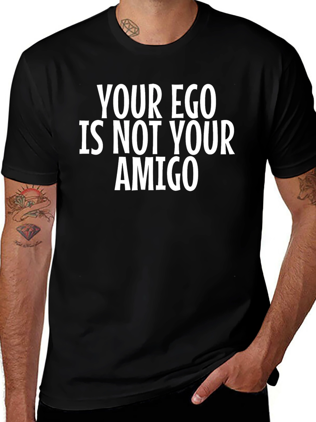Variant 4 of Ego Amigo Graphic T-Shirt - Black Crew Neck Tee