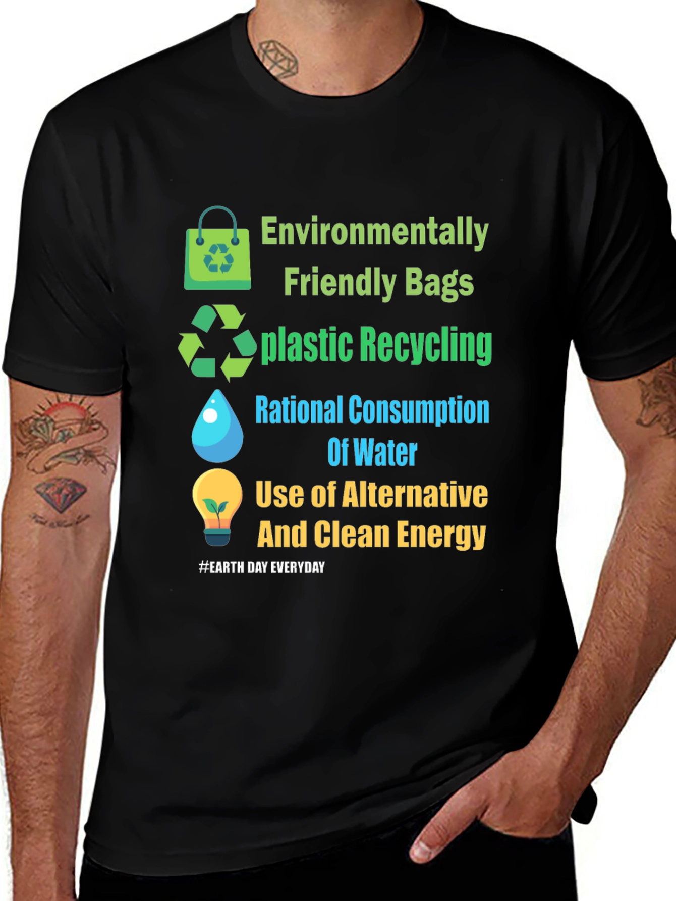 Eco-Friendly Earth Day T-Shirt: Alternative Energy & Recycling Design