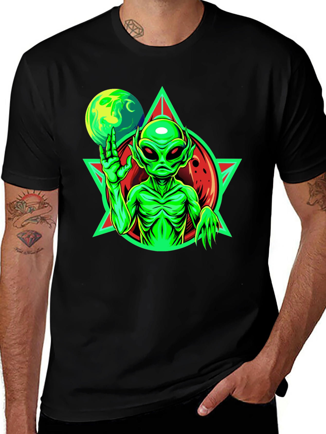 Variant 7 of Retro Alien Graphic Tee