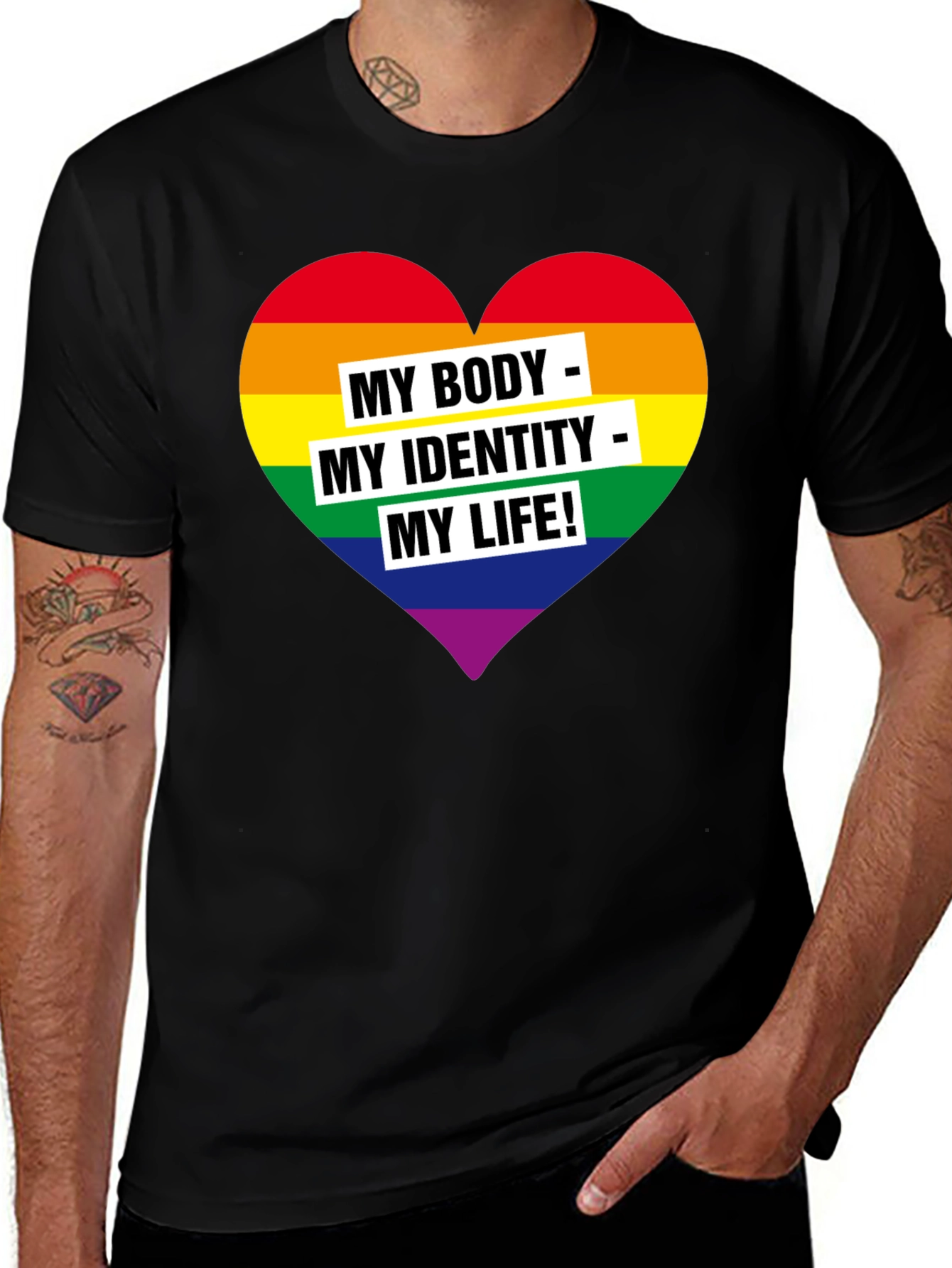 LGBTQ+ Pride T-Shirt: My Body, My Identity, My Life