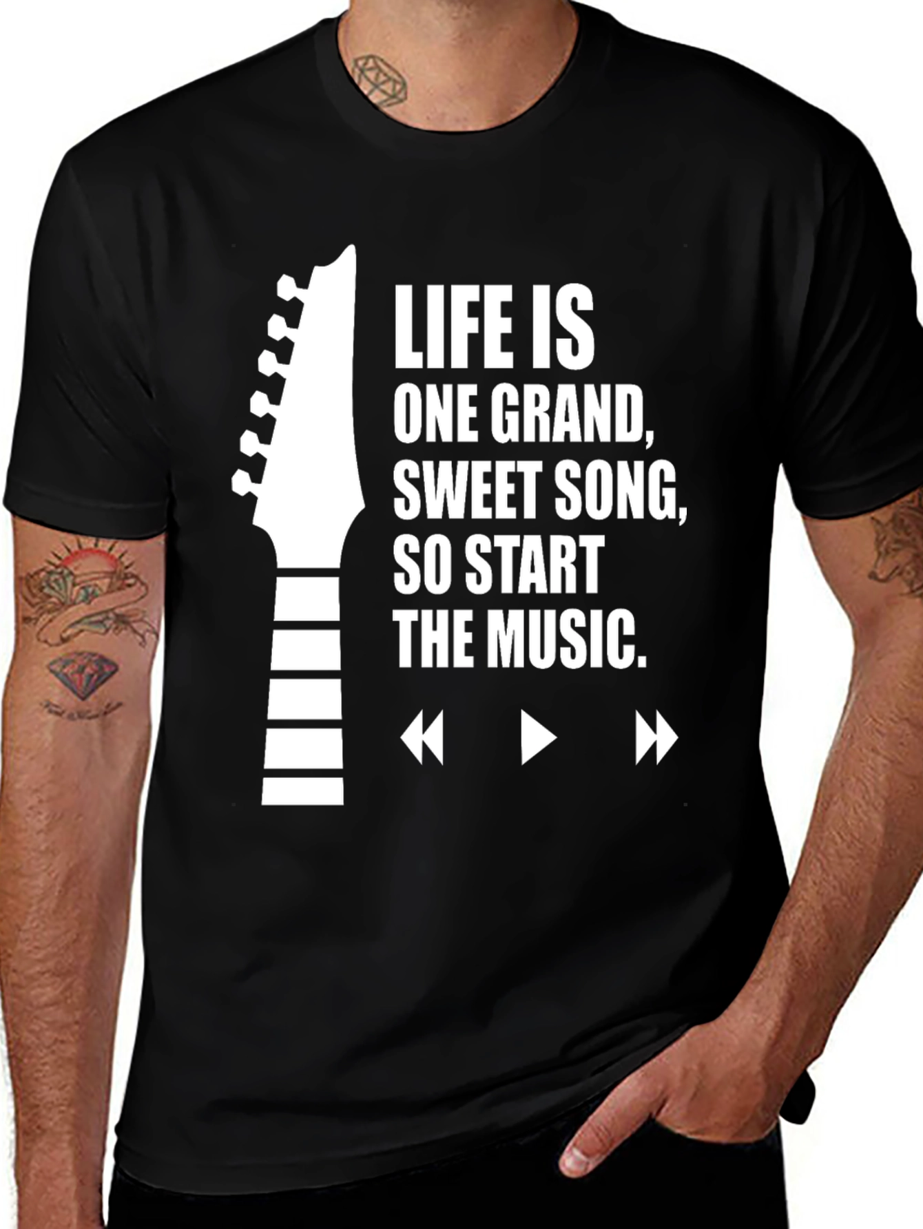 Variant 7 of Life is Sweet Song Guitar Graphic T-Shirt