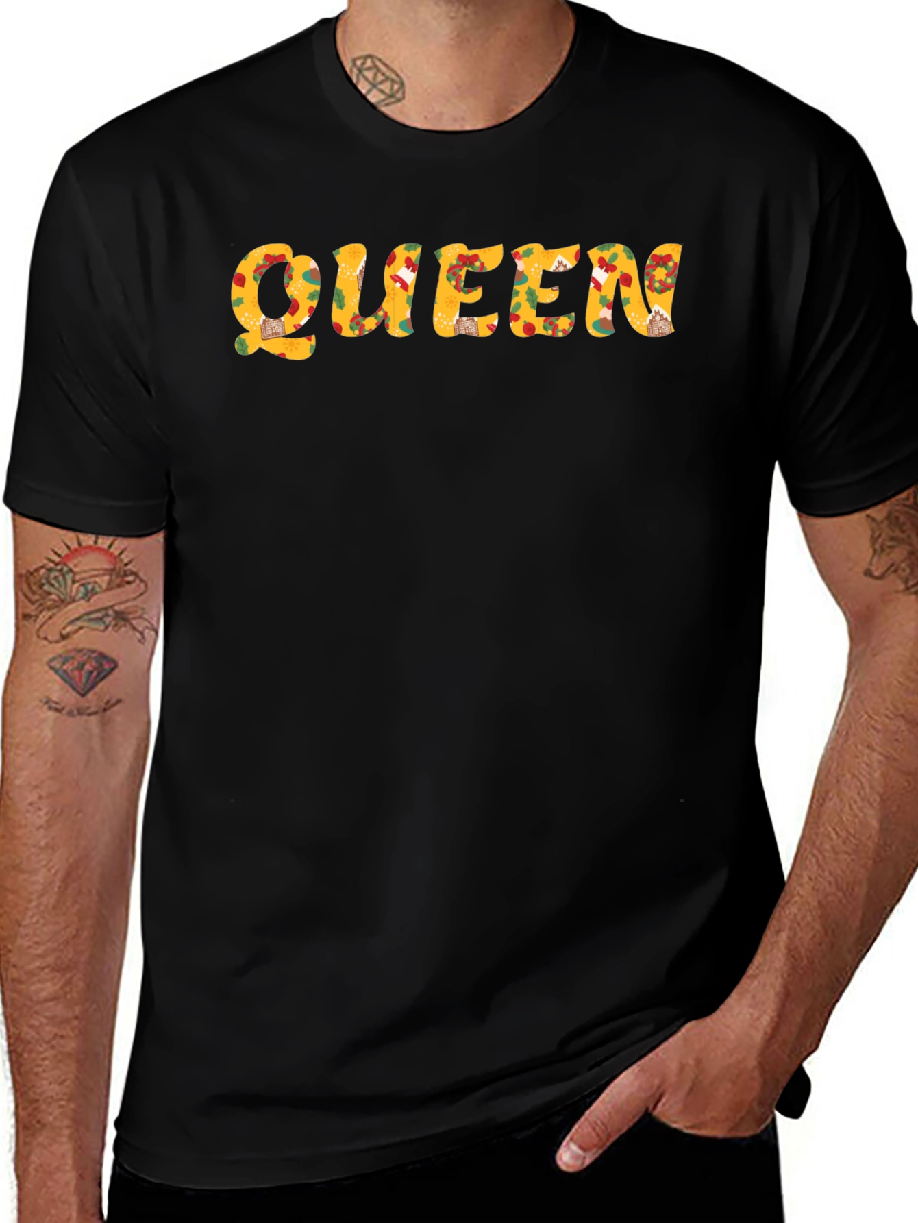 Variant 4 of Pizza Queen Black T-Shirt - Fun Foodie Tee