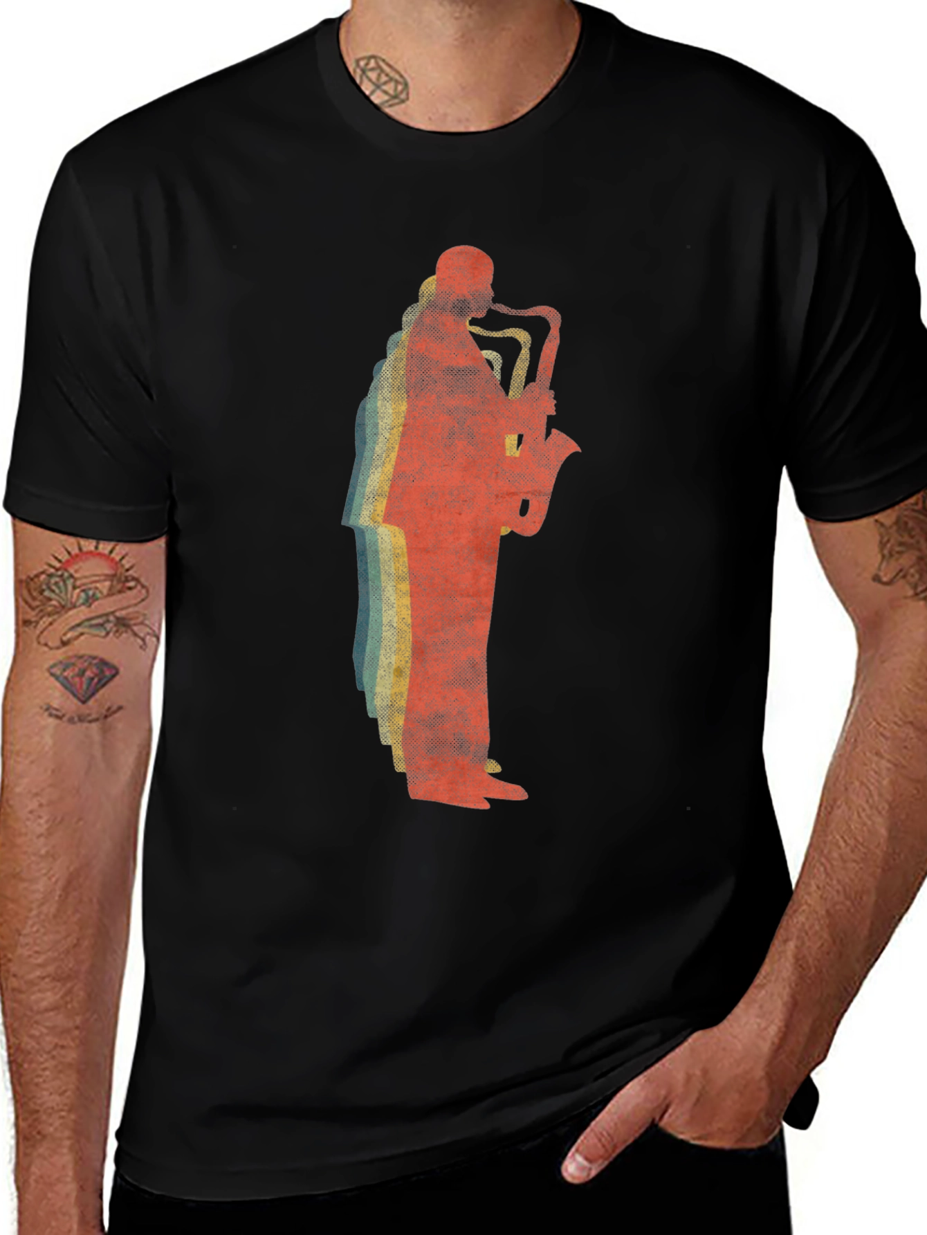 Variant 18 of Saxophone Player Graphic Tee - Retro Style