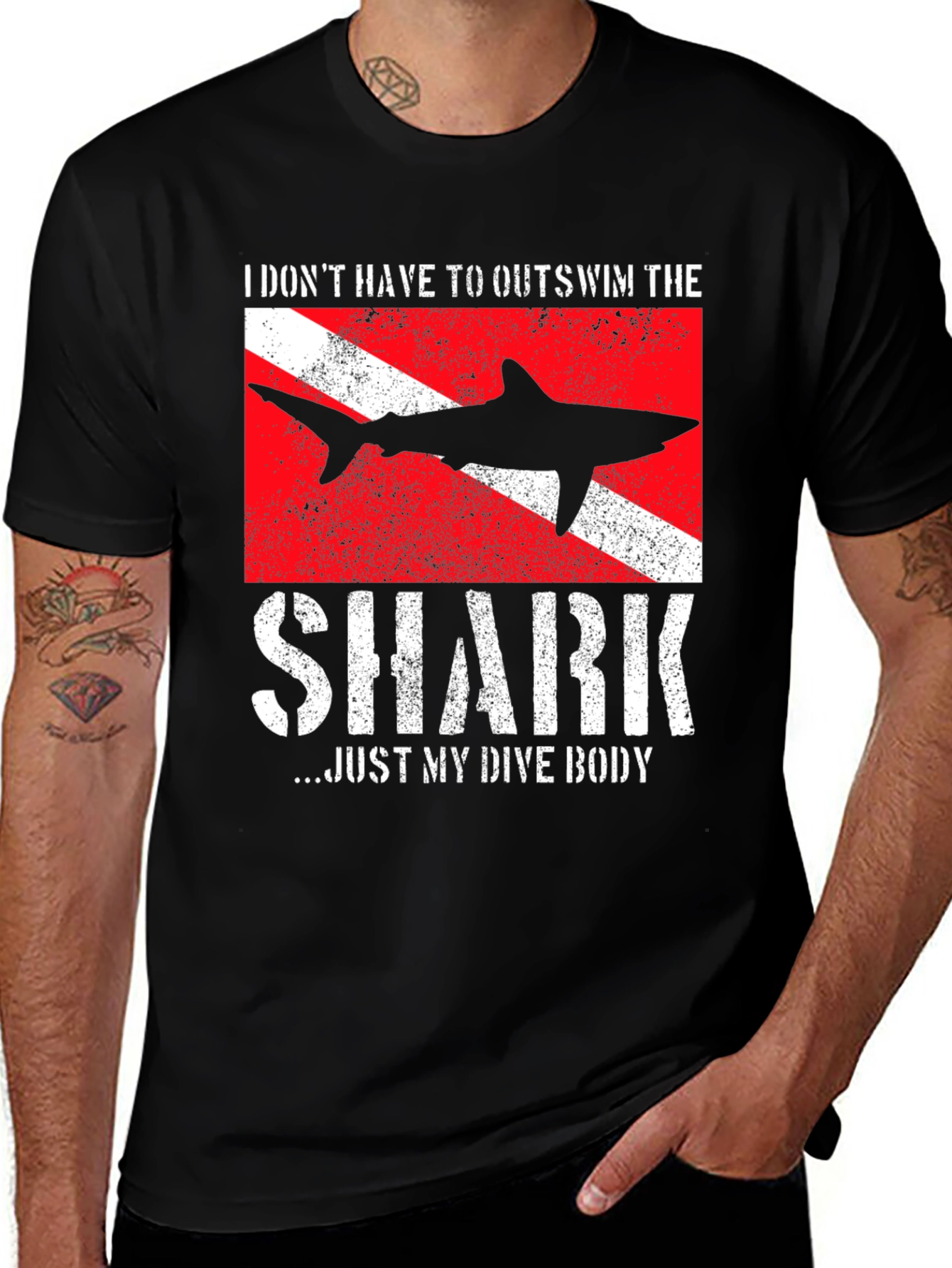 Variant 15 of Diver Shark T-Shirt - Funny Dive Body Tee