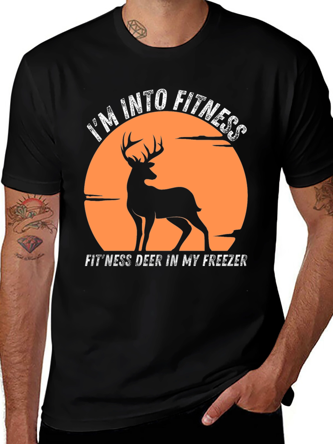 Variant 10 of Fitness Deer Graphic Tee - I'm Into Fitness