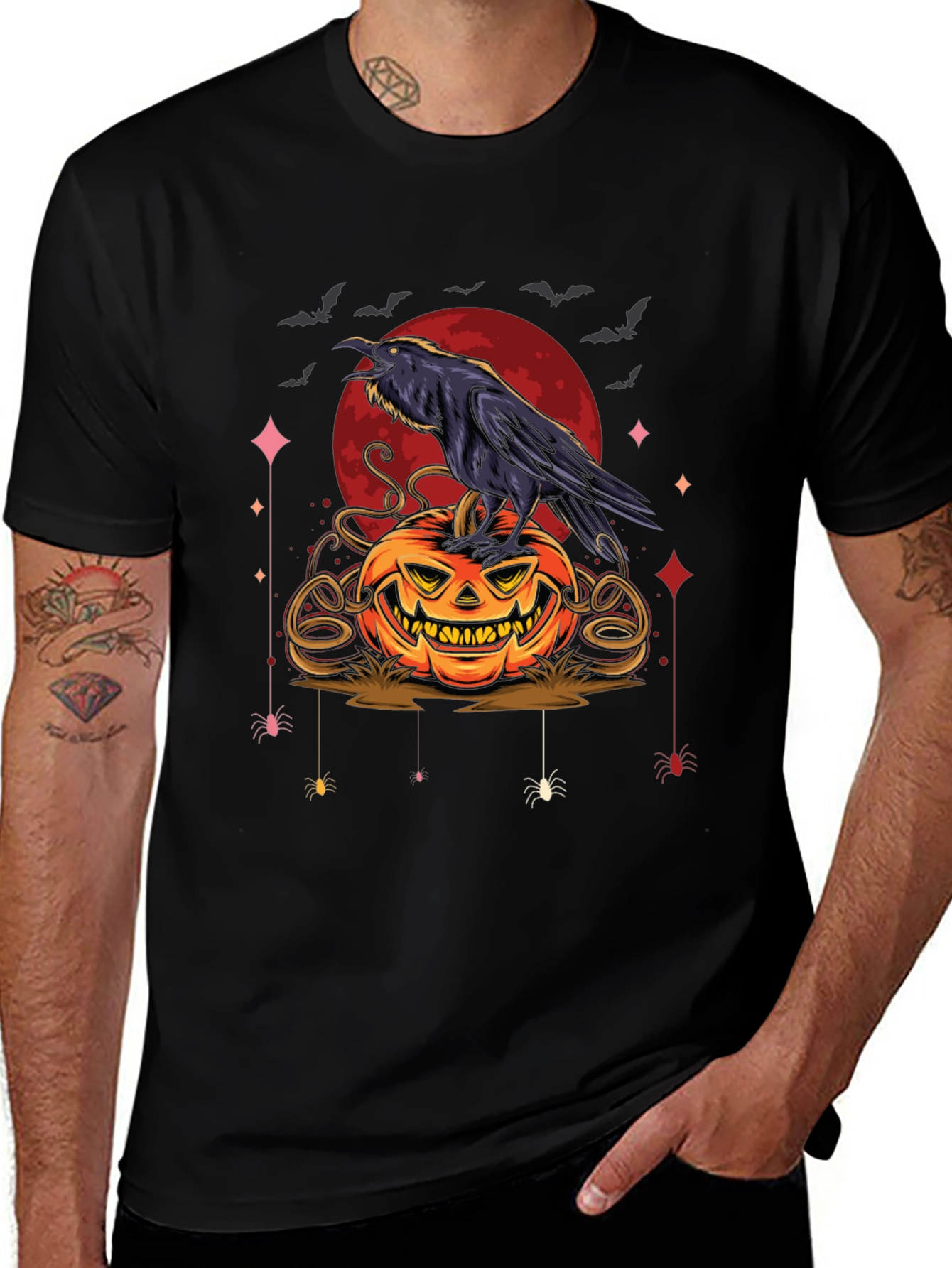 Halloween Raven Pumpkin T-Shirt