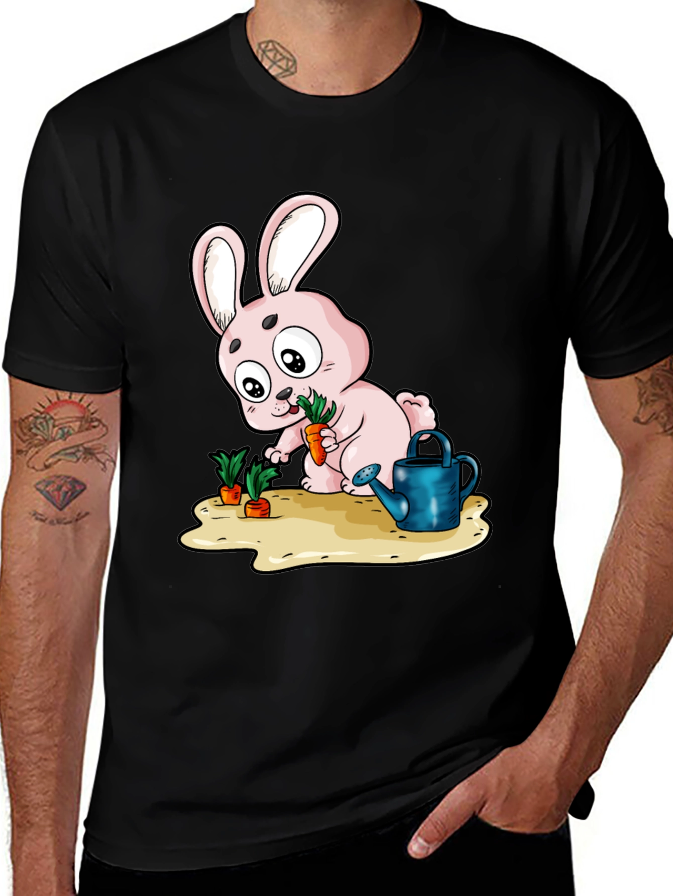 Variant 16 of Cute Bunny Carrot Garden T-Shirt