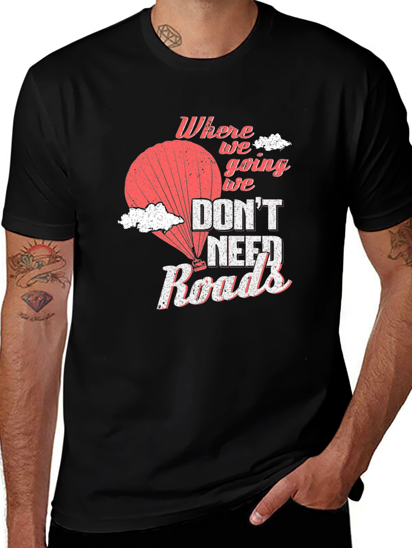 Variant 6 of Don't Need Roads Hot Air Balloon Graphic Tee
