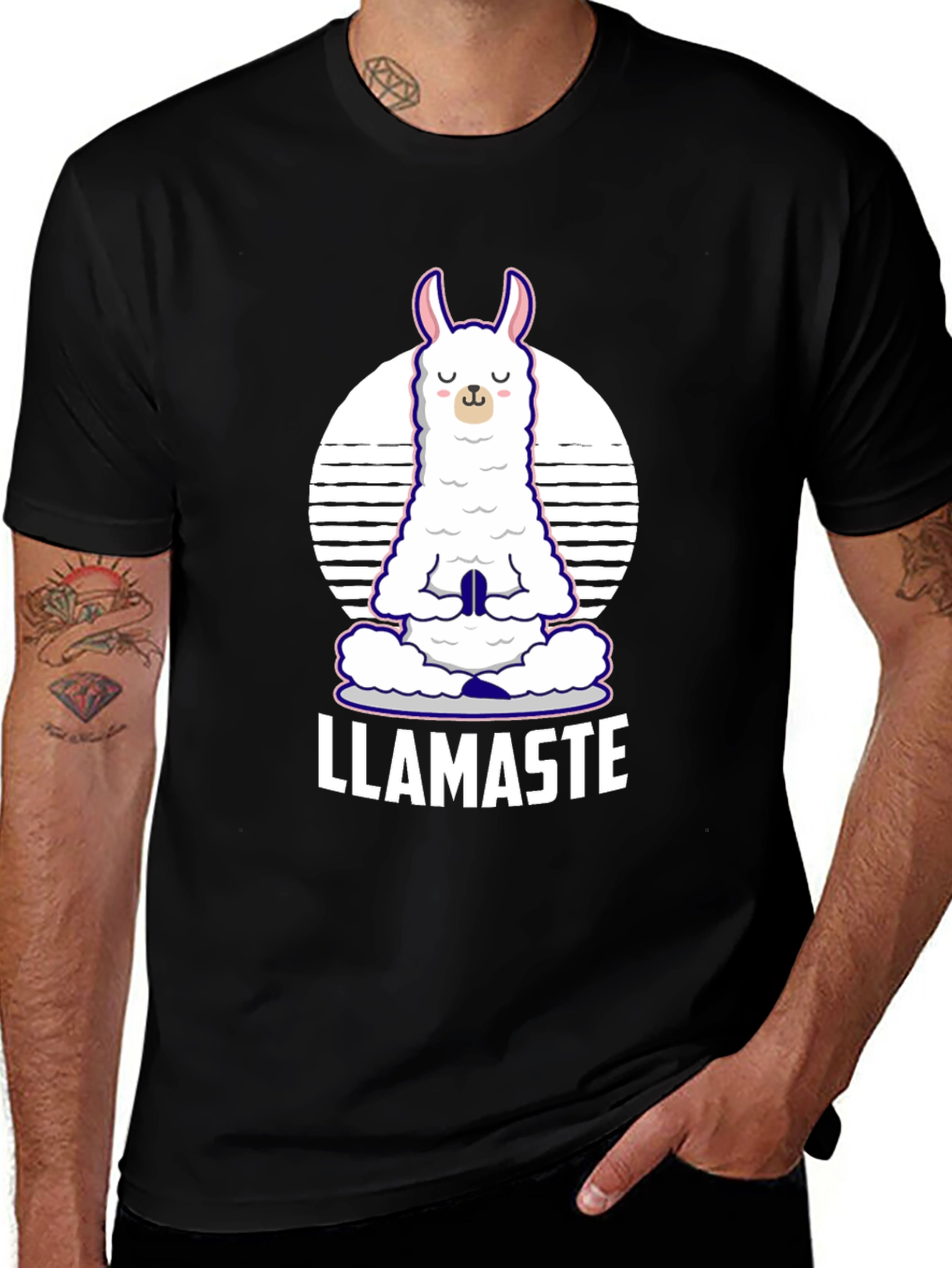 Variant 28 of Llamaste Yoga T-Shirt - Funny Meditation Tee