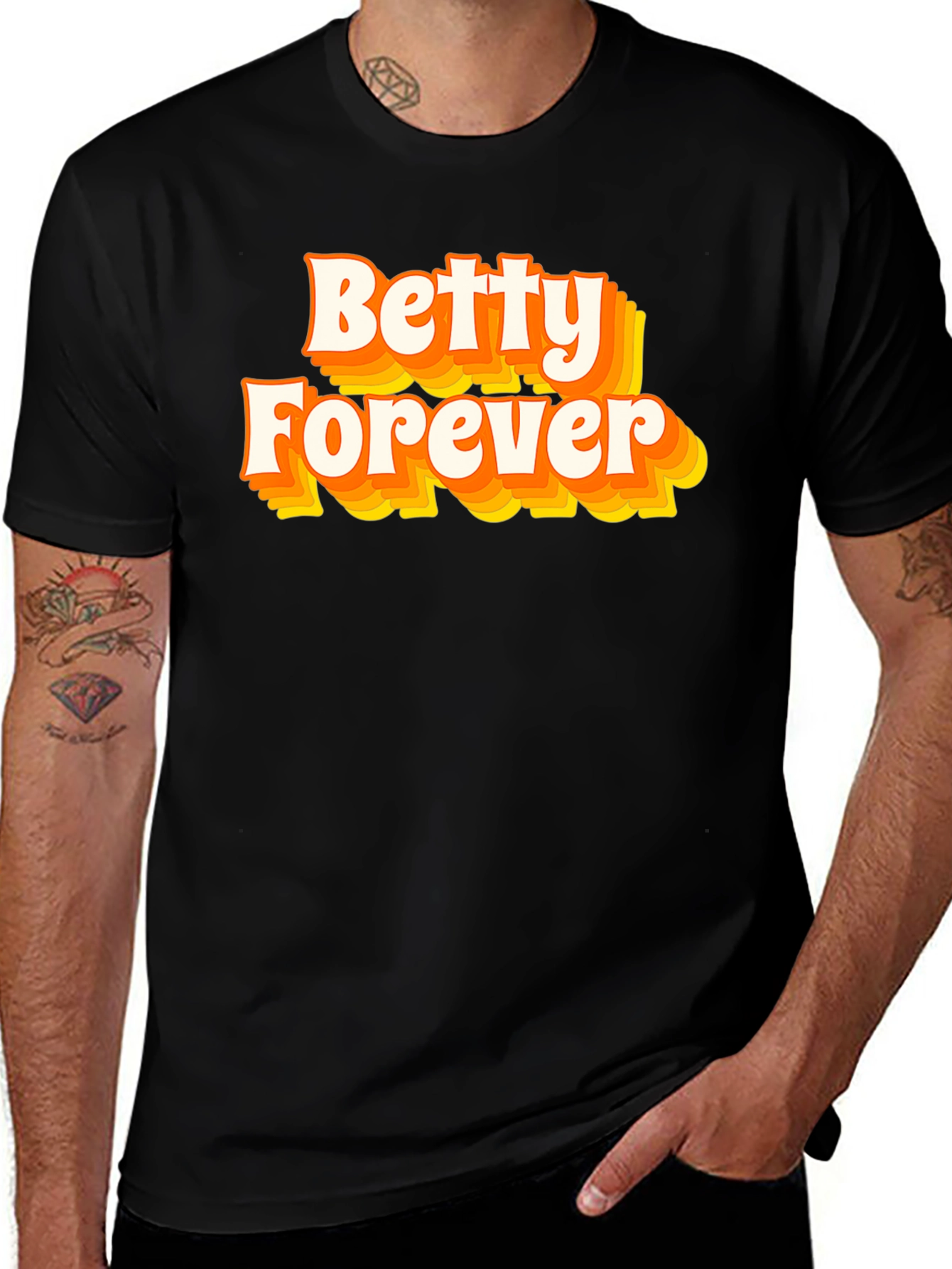 Variant 16 of Betty Forever Retro Graphic Tee - Black