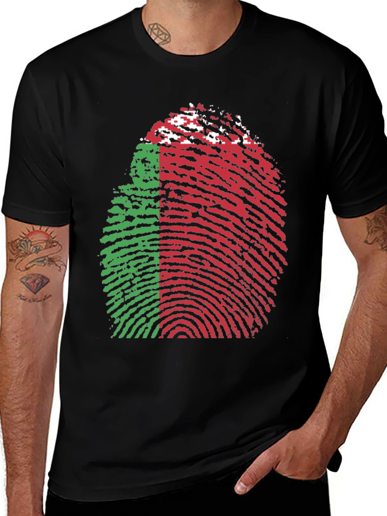 Variant 24 of Belarus Flag Fingerprint T-Shirt